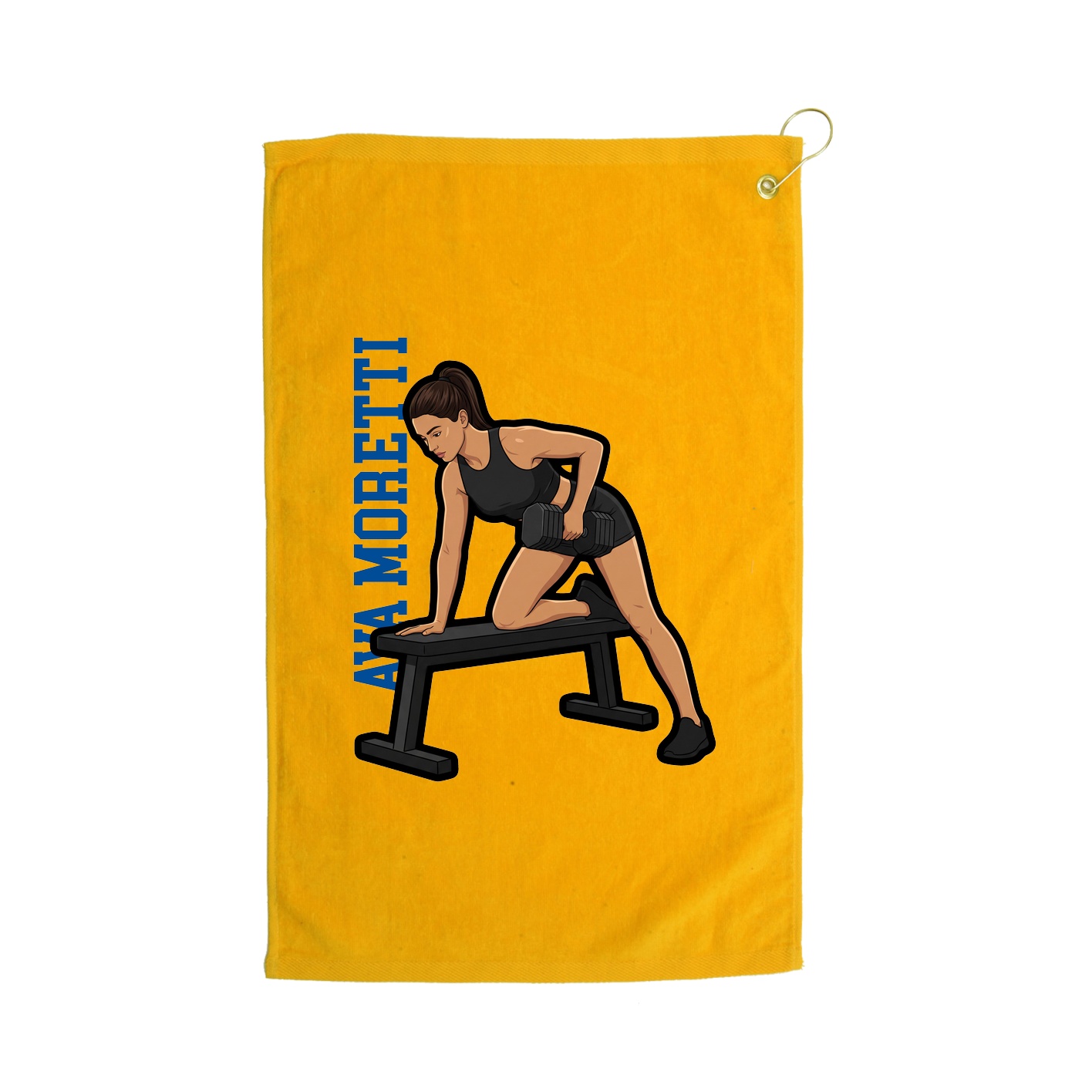 Golf Towel — Name Vertical in Gold