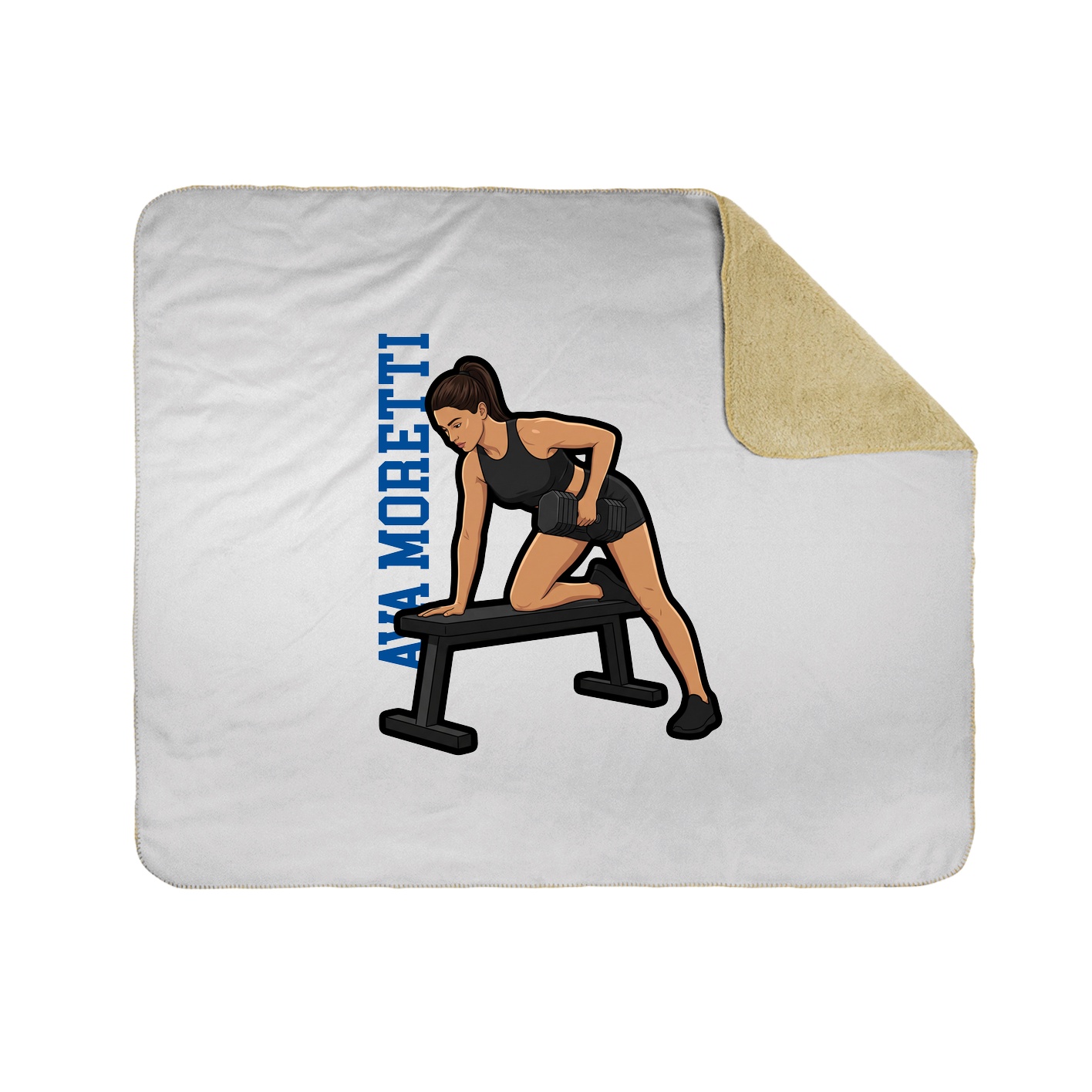Throw Blanket — Name Vertical in White