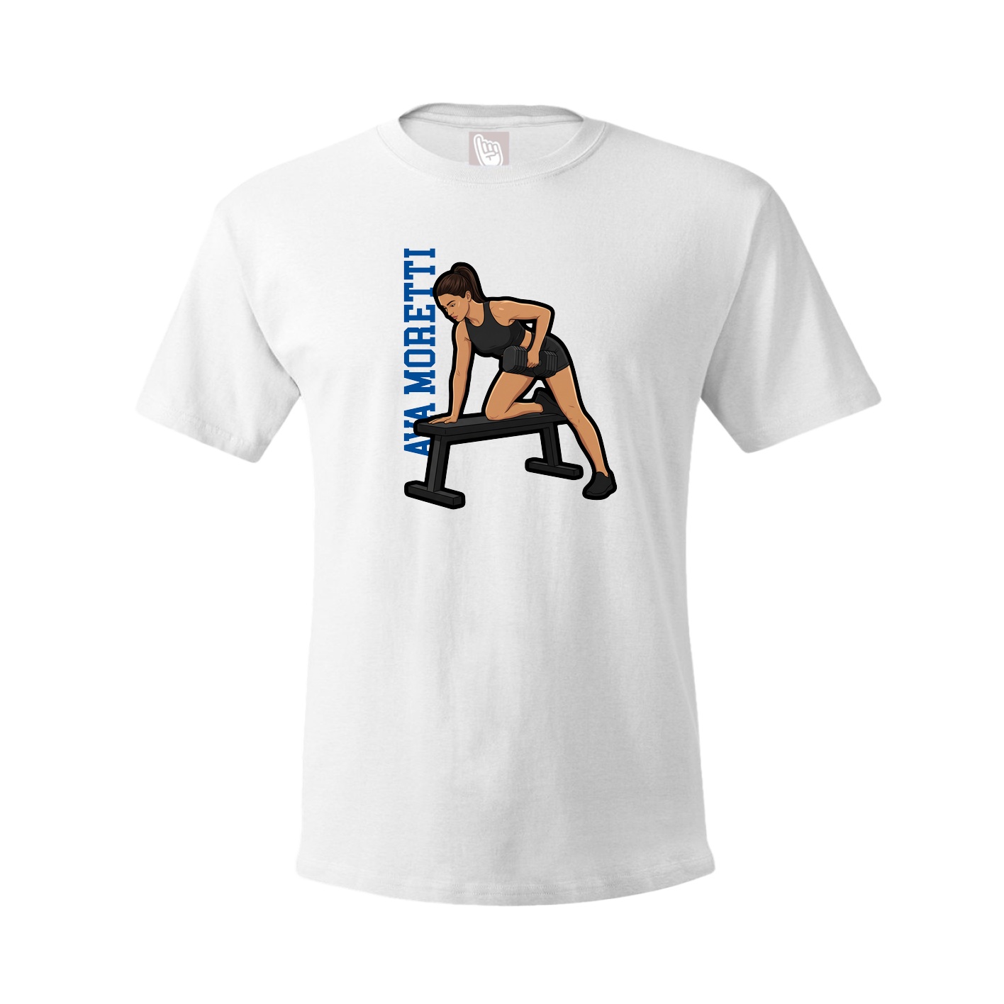 Tee — Name Vertical in White