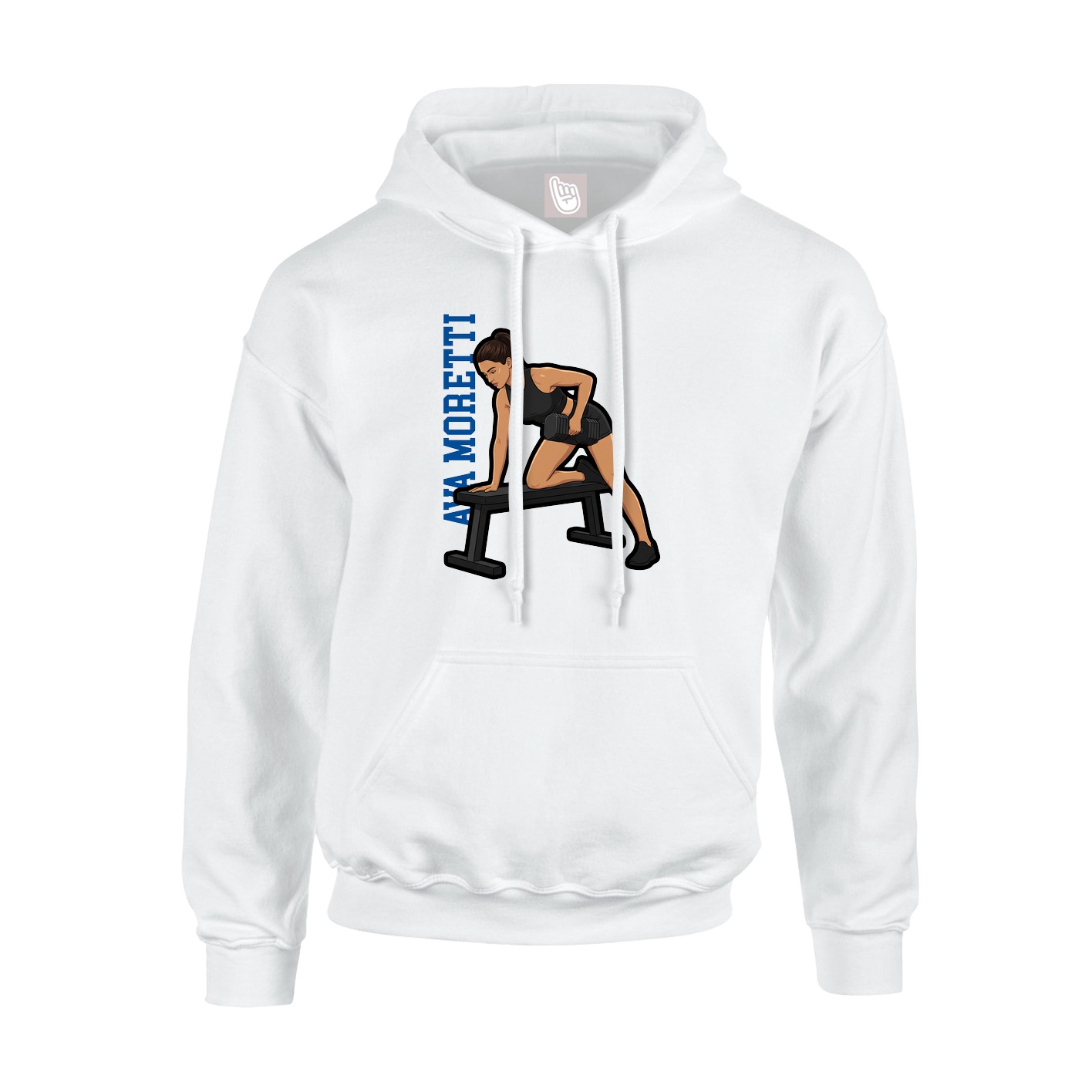 Hoodie — Name Vertical in White