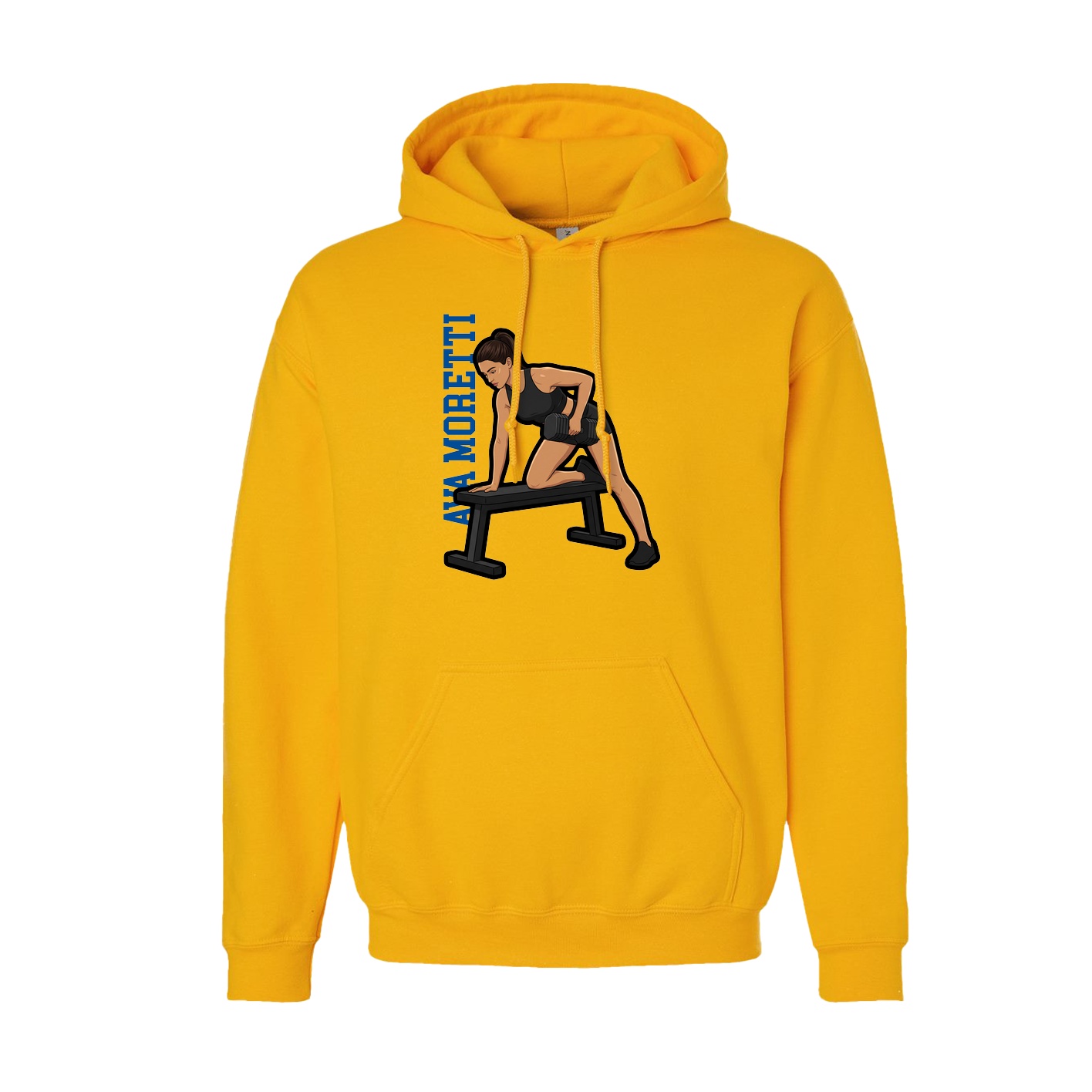 Youth Hoodie — Name Vertical in Gold