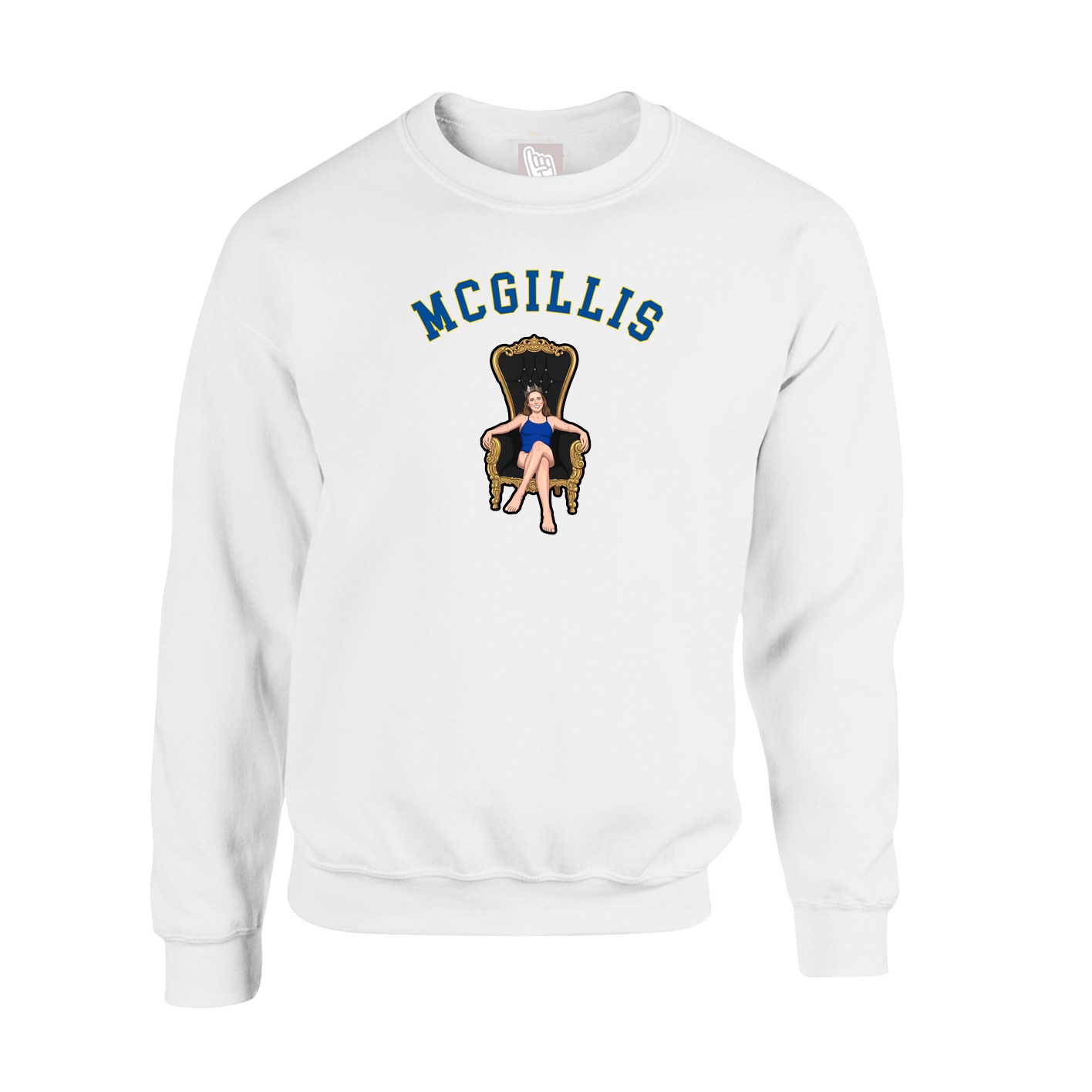 Fleece Crew — Shirsey Arch in White