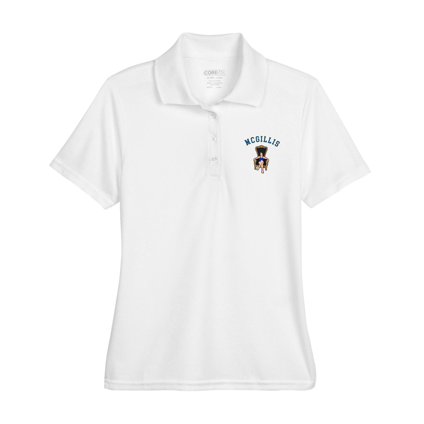 Womens Performance Polo — Shirsey Arch in White