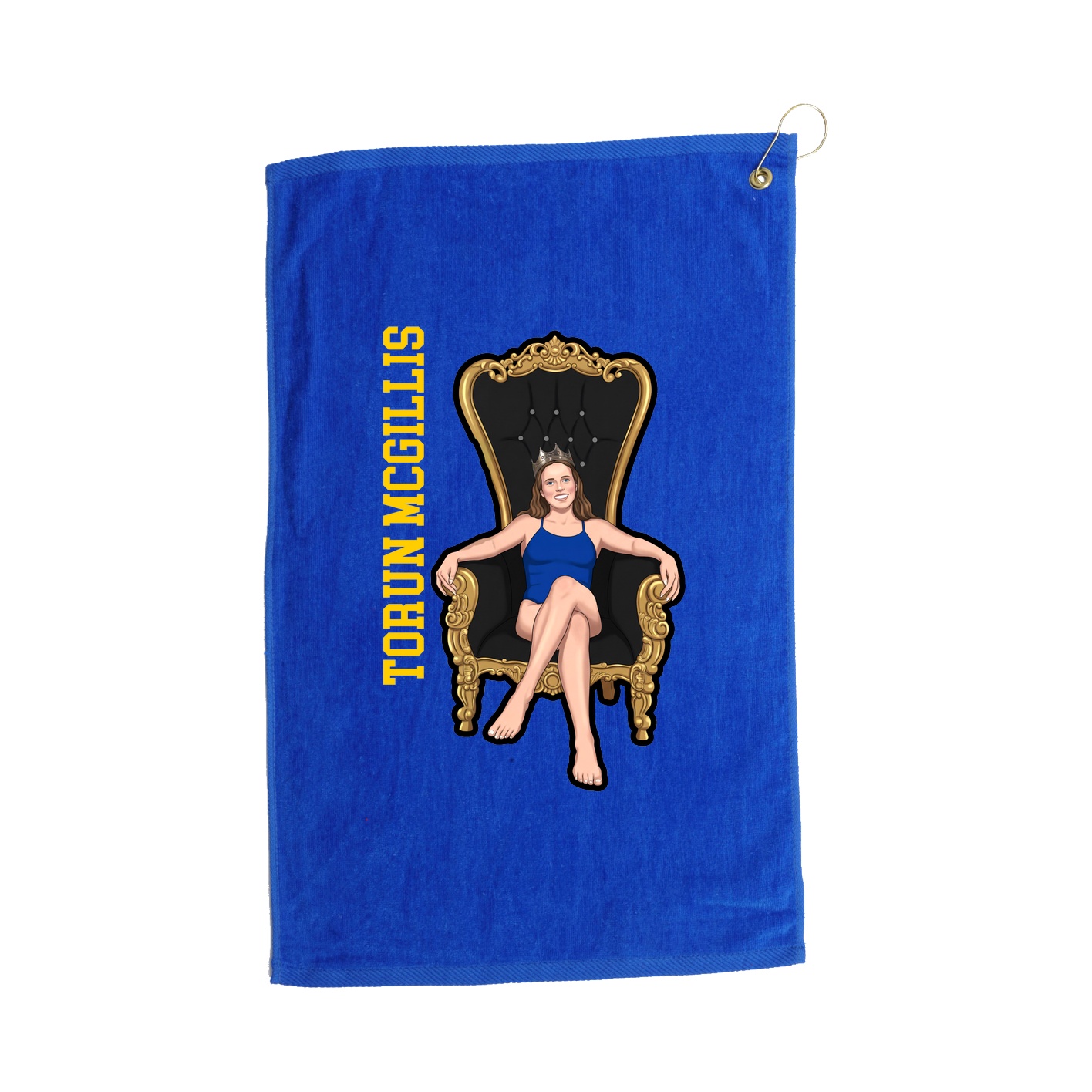 Golf Towel — Name Vertical in Royal