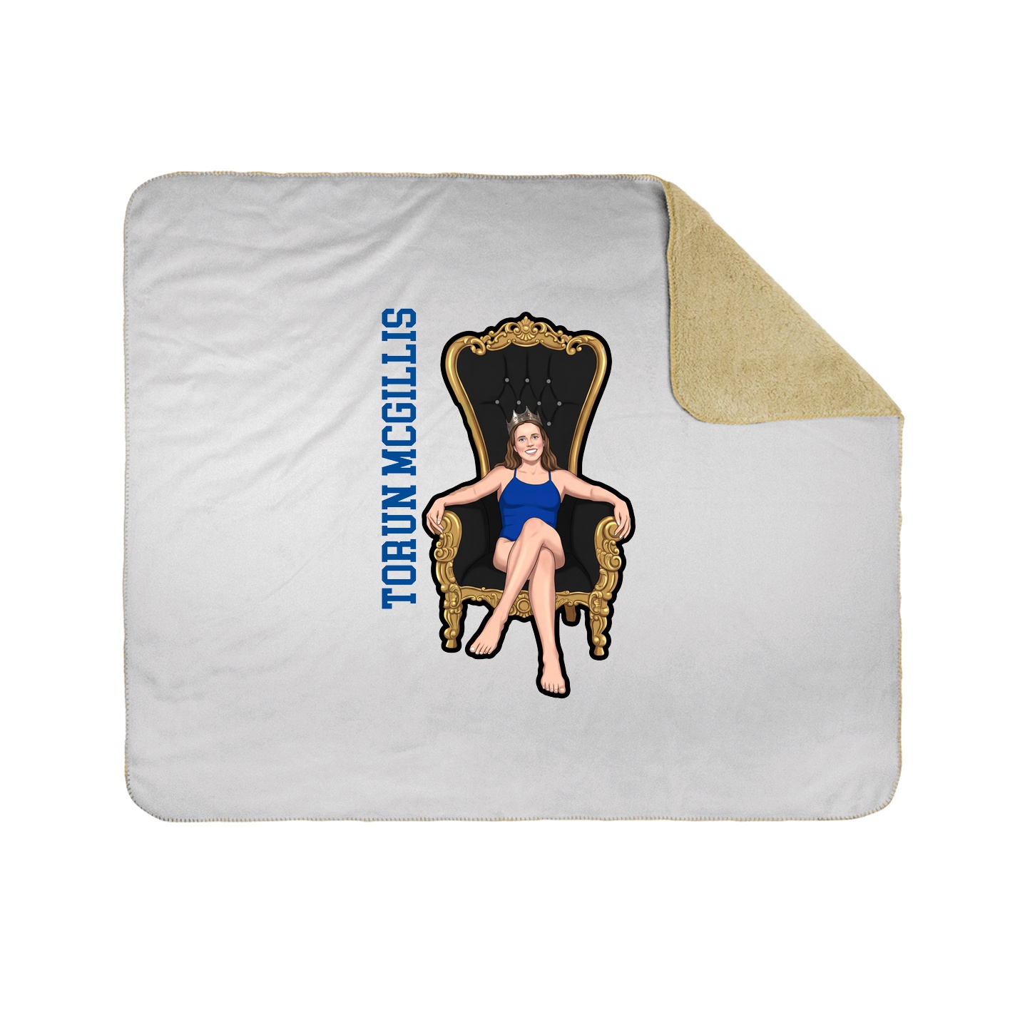 Throw Blanket — Name Vertical in White