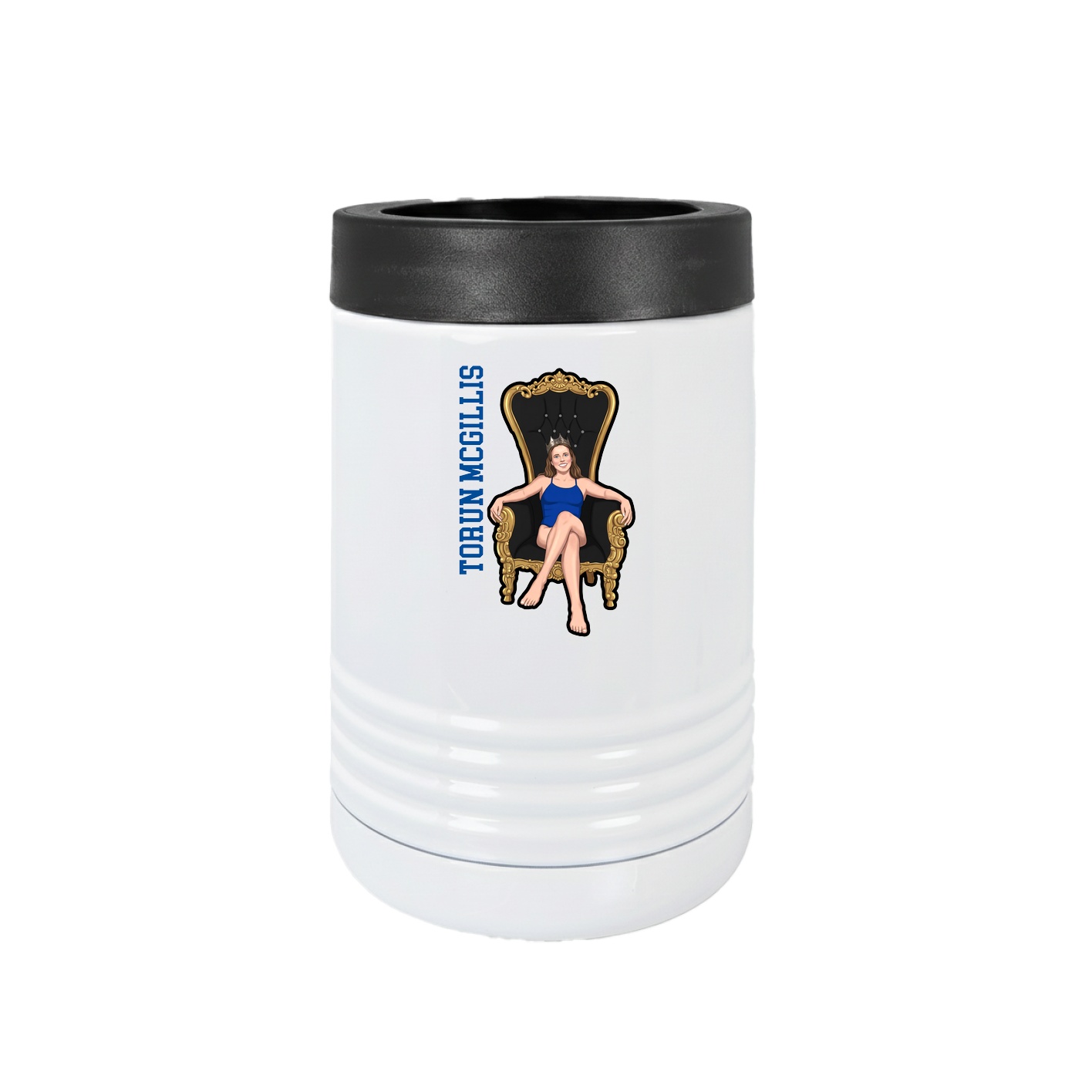 Beverage Holder — Name Vertical in White