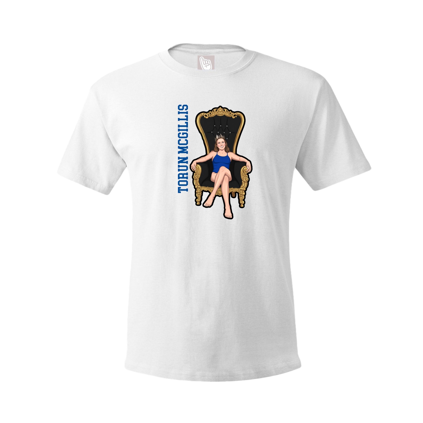 Tee — Name Vertical in White
