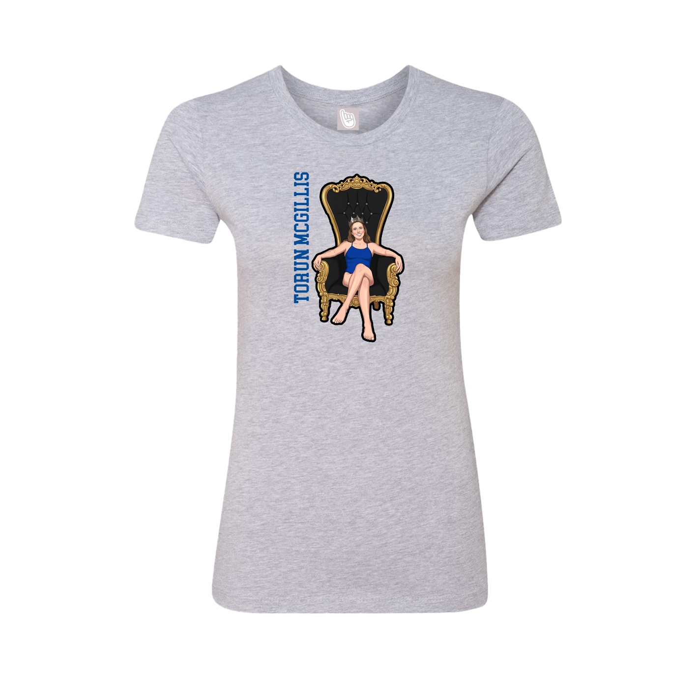 Womens Tee — Name Vertical in Grey