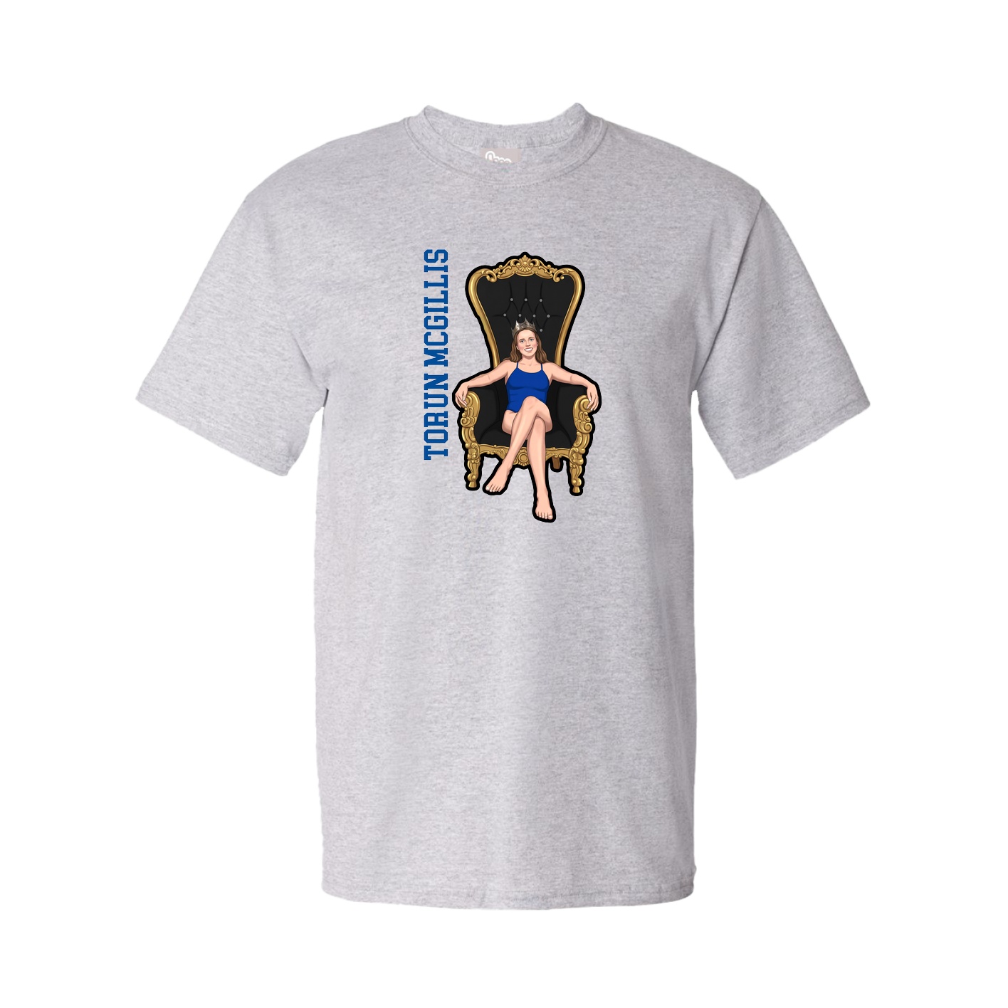 Youth Tee — Name Vertical in Grey