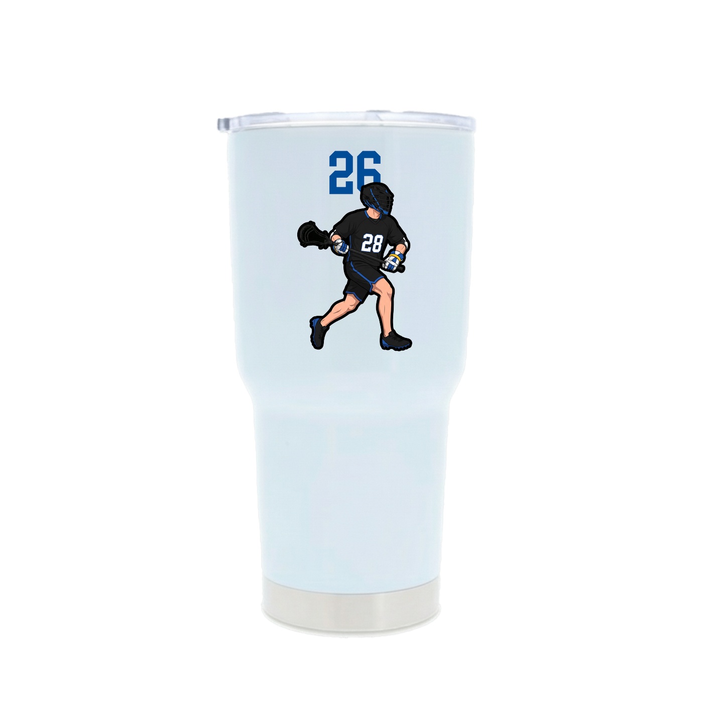 30oz Stainless Steel Tumbler — Number Top in White
