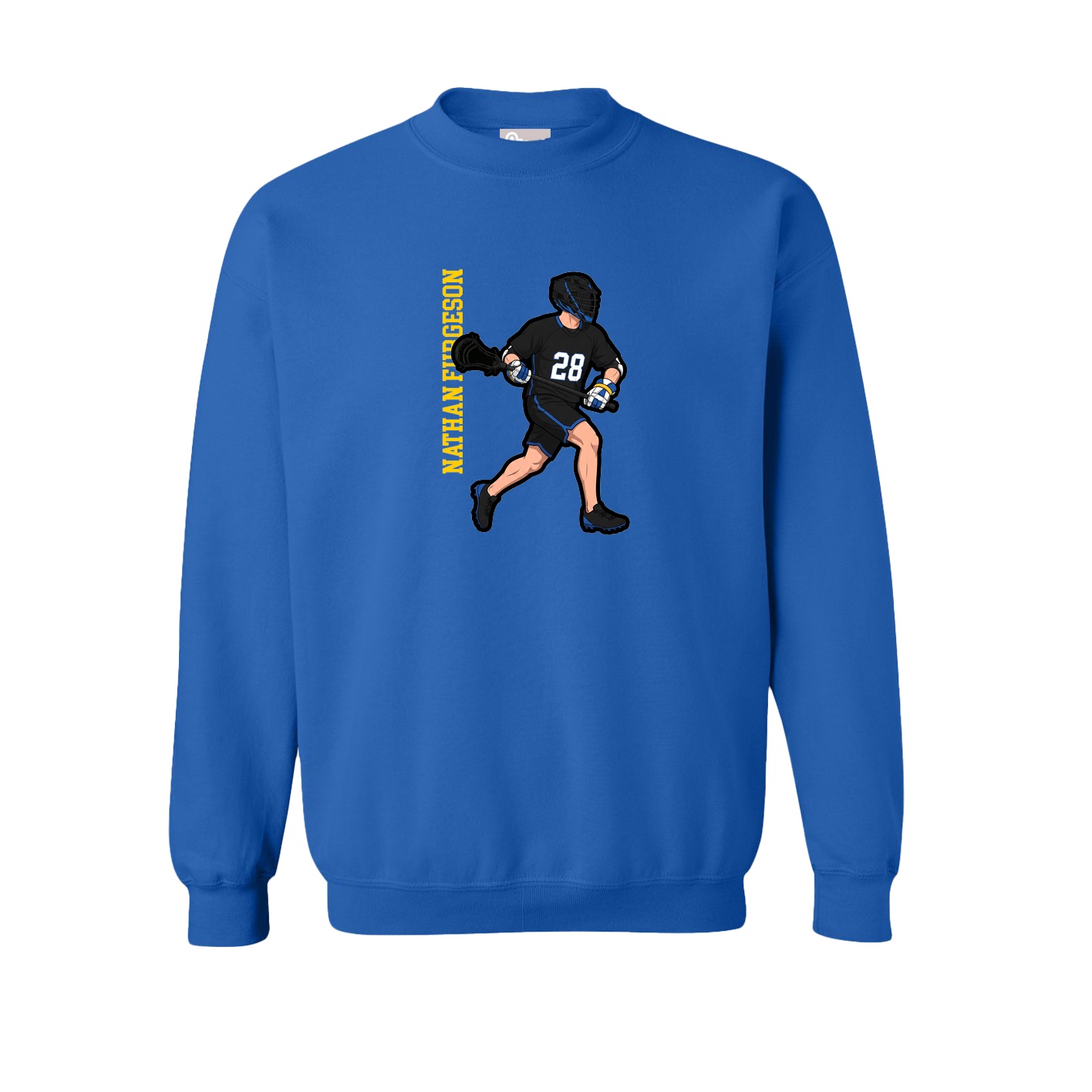 Fleece Crew — Name Vertical in Royal
