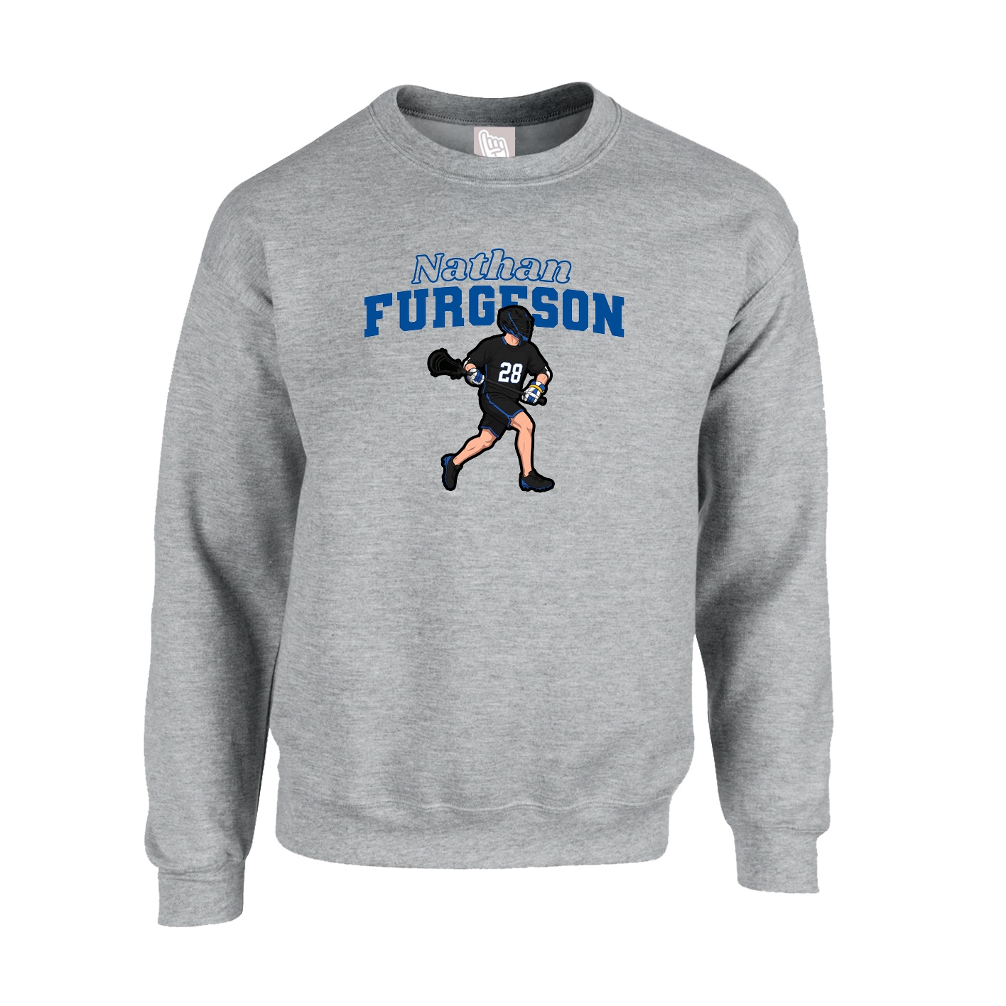 Fleece Crew — Name Arch in Grey