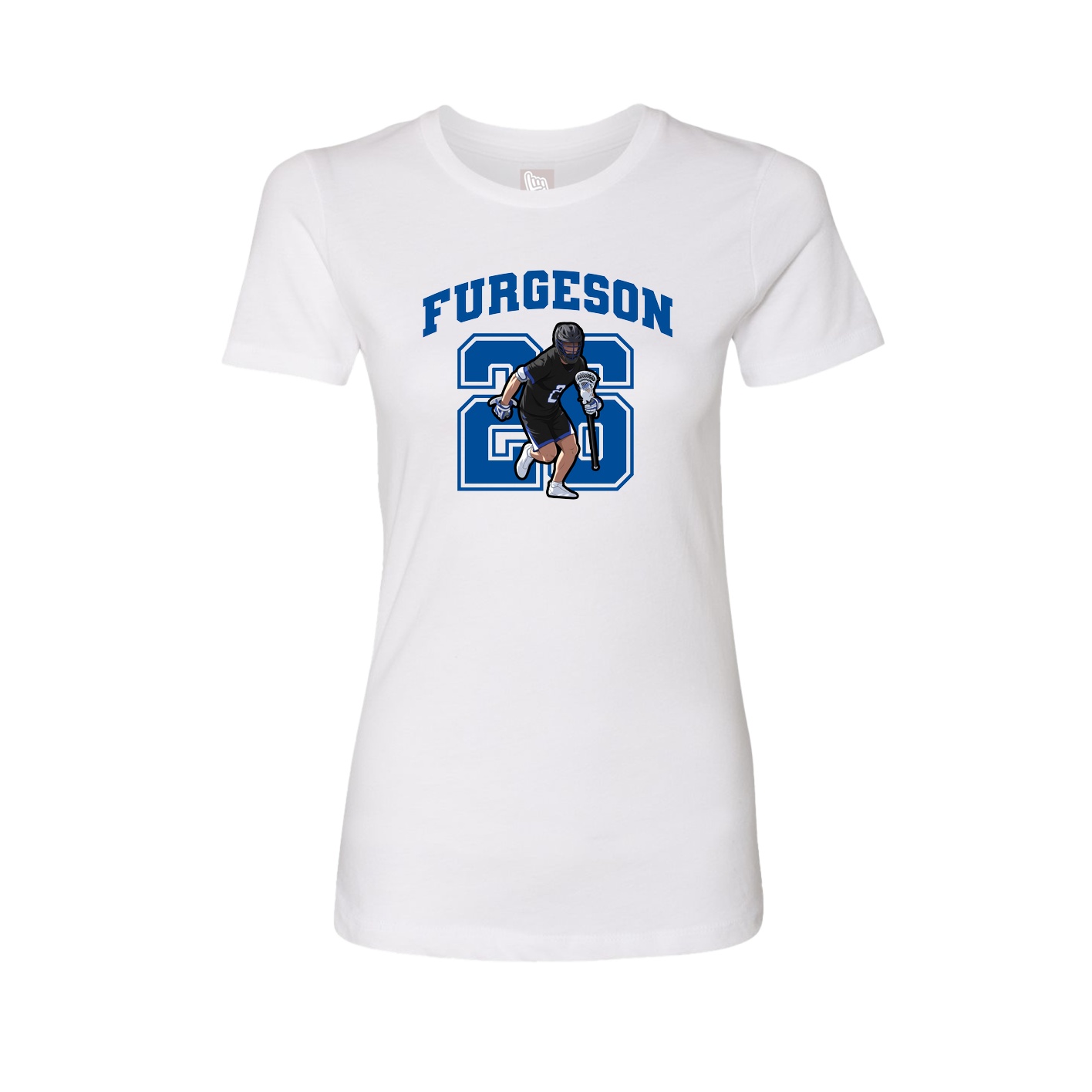 Fitted Women's Tee — Number in White