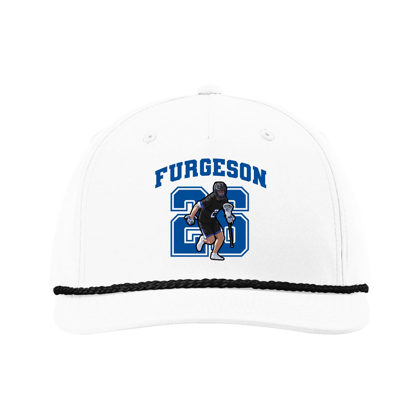 Five-Panel Classic Rope Cap — Number in White