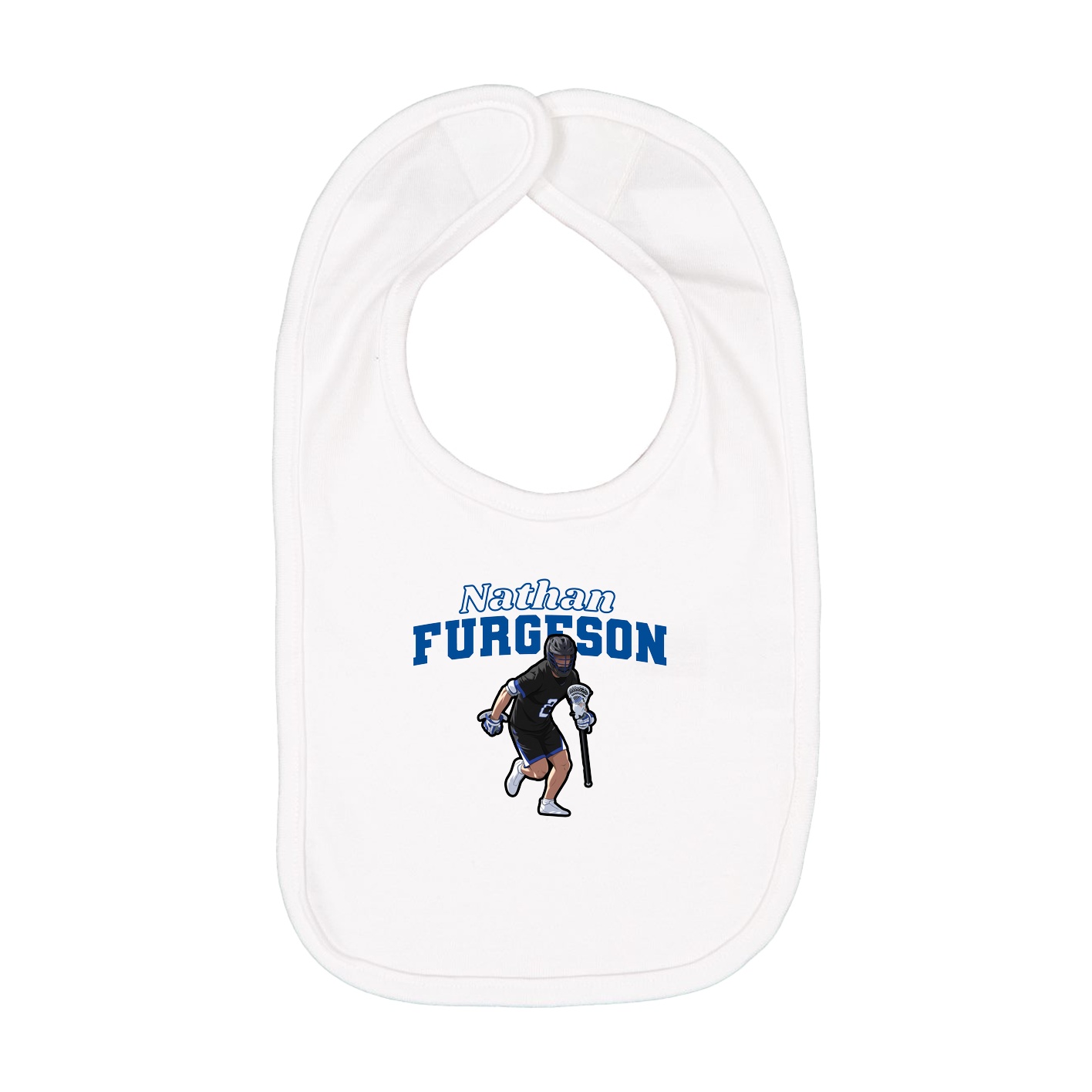 Infant Bib — Name Arch in White