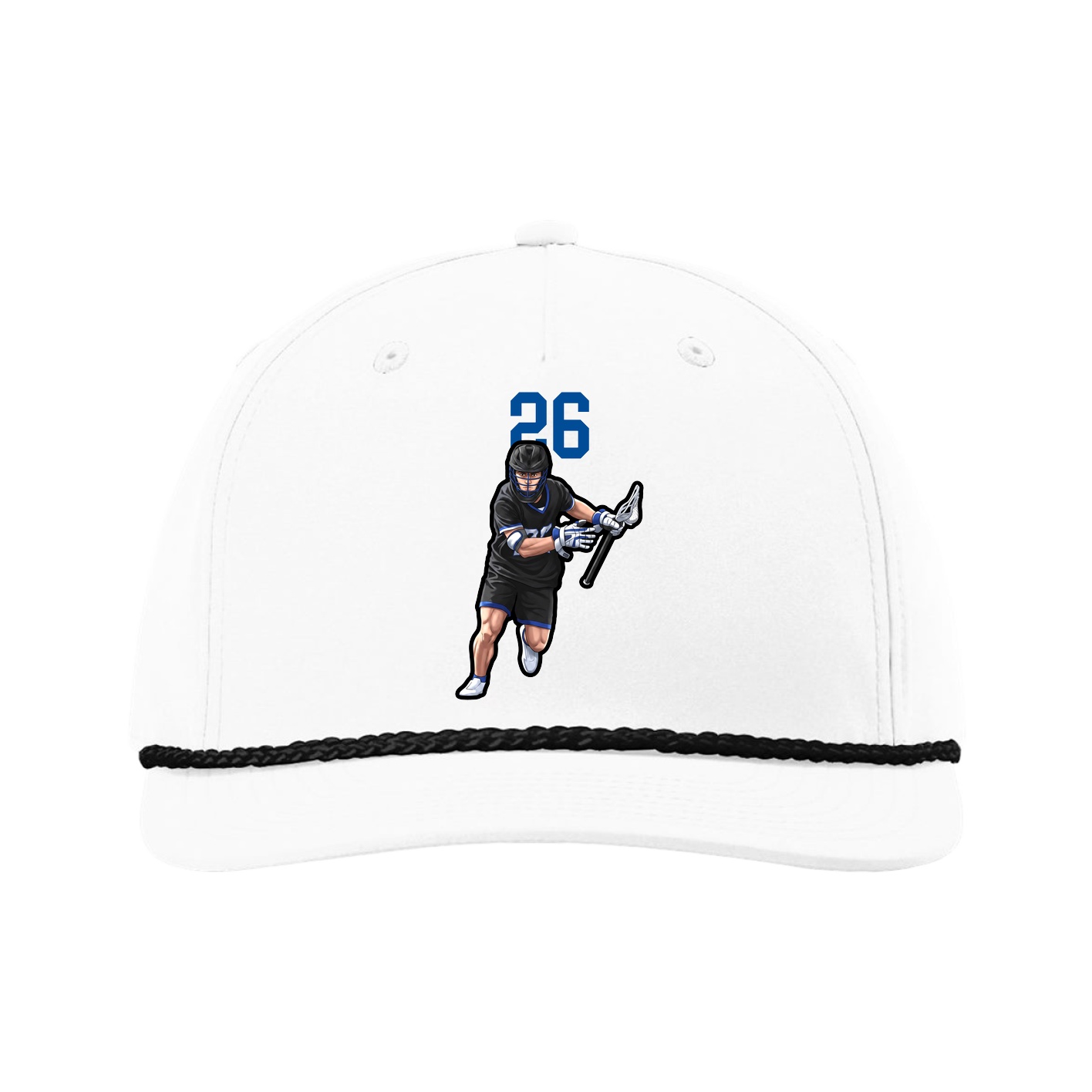 Five-Panel Classic Rope Cap — Number Top in White