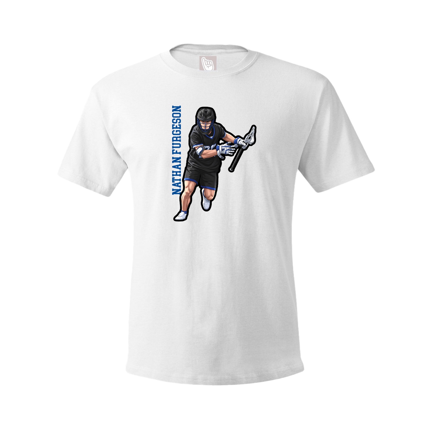 Youth Tee — Name Vertical in White