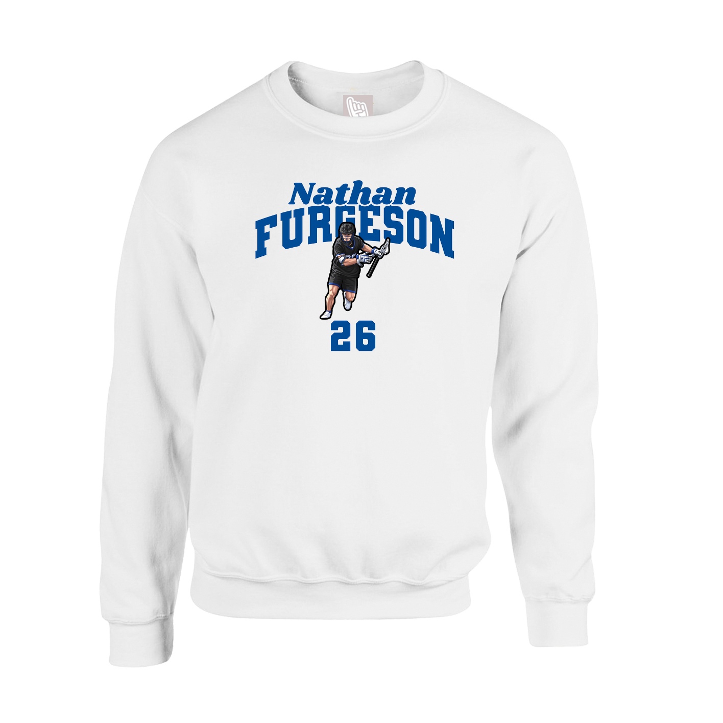 Fleece Crew — Signature Arch in White