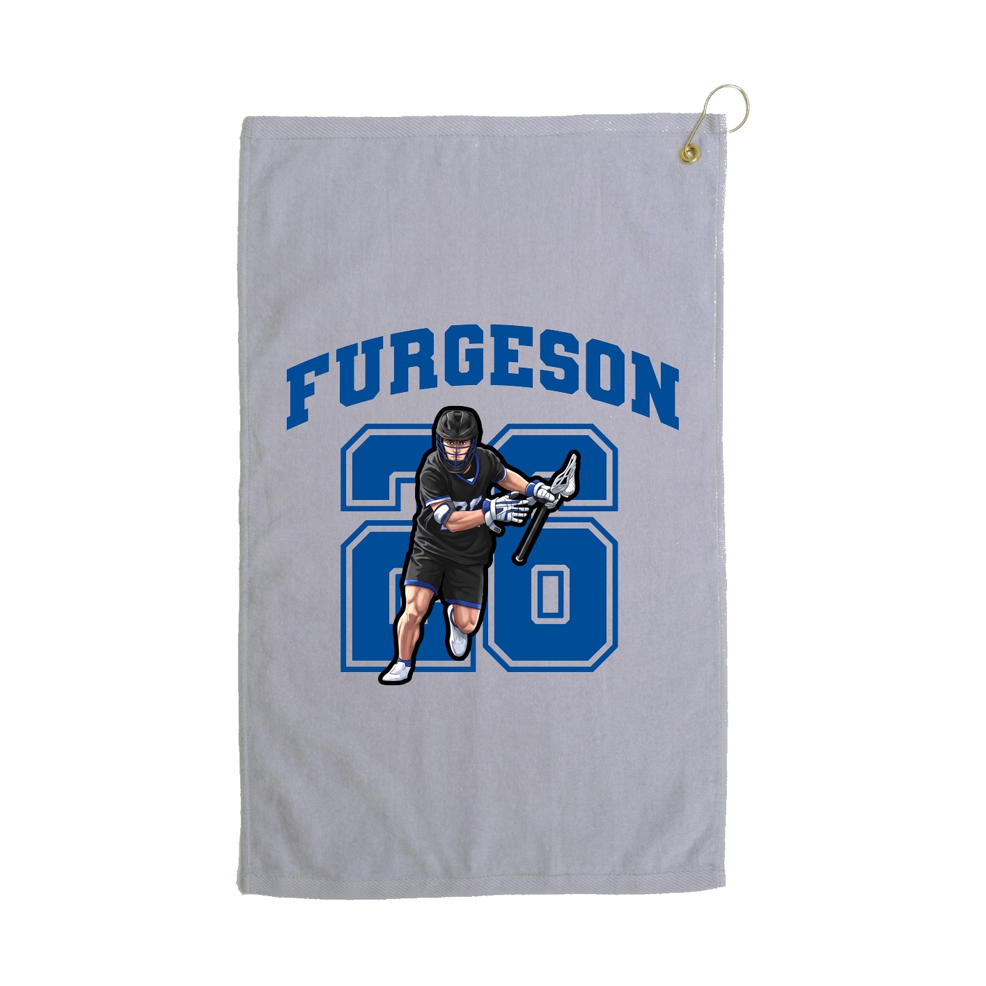 Golf Towel — Number in Grey