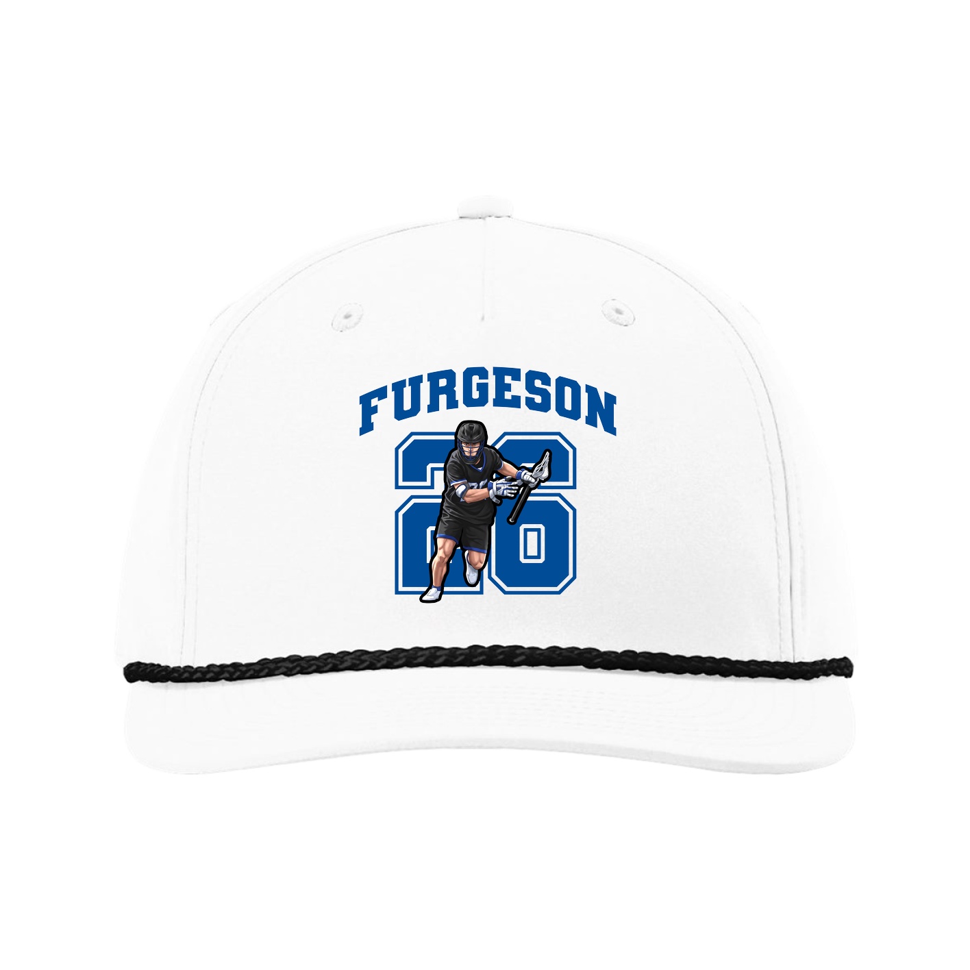 Five-Panel Classic Rope Cap — Number in White