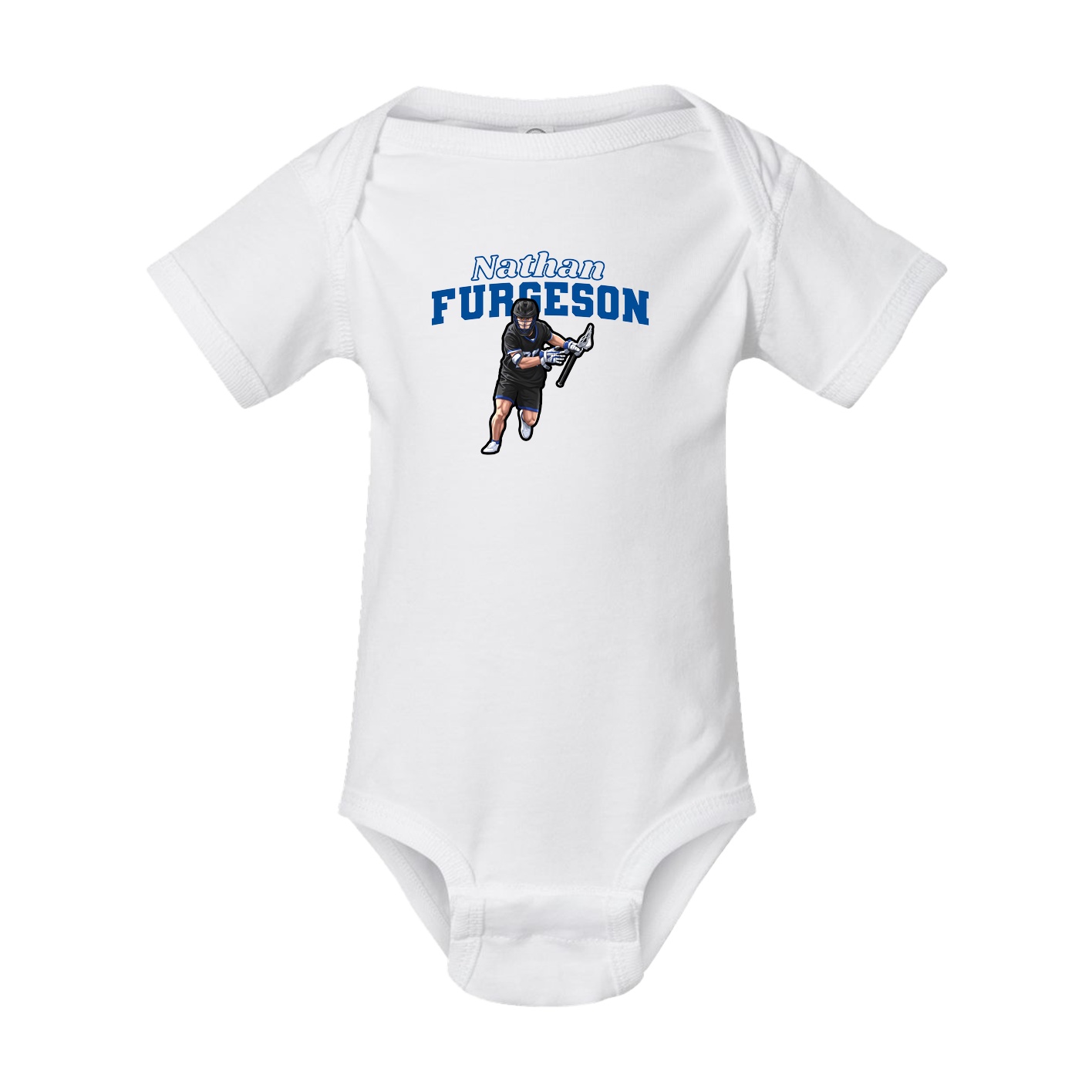Baby Onesie — Name Arch in White