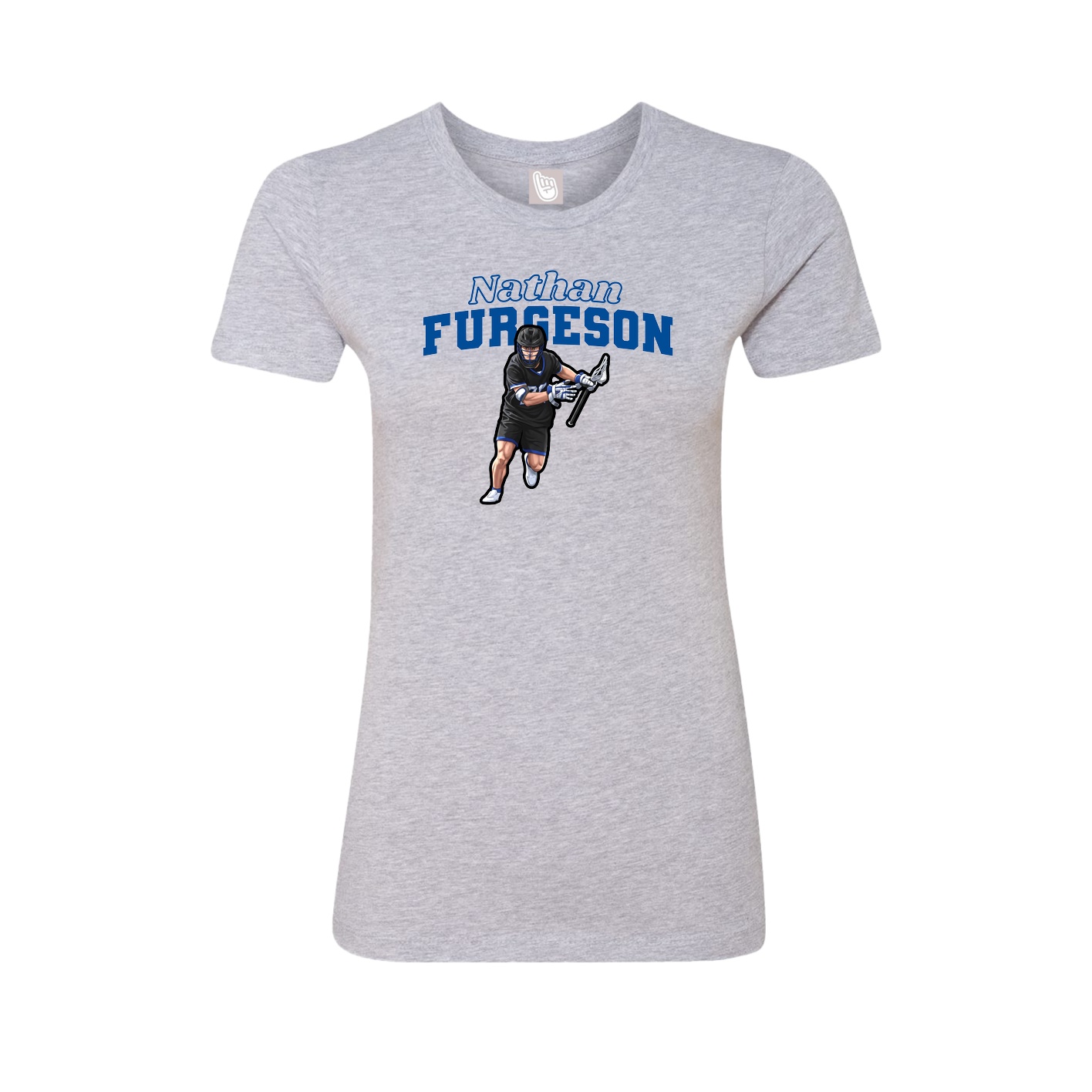 Fitted Women's Tee — Name Arch in Grey