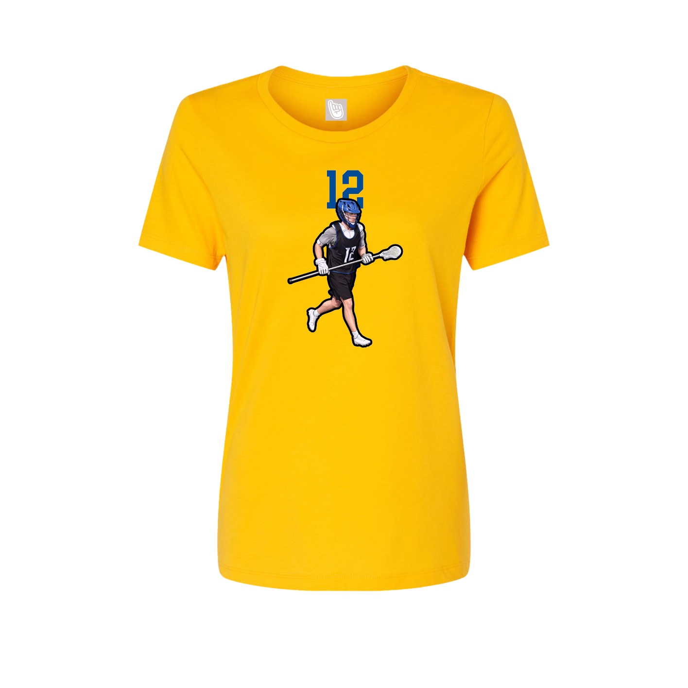 Fitted Women's Tee — Number Top in Gold