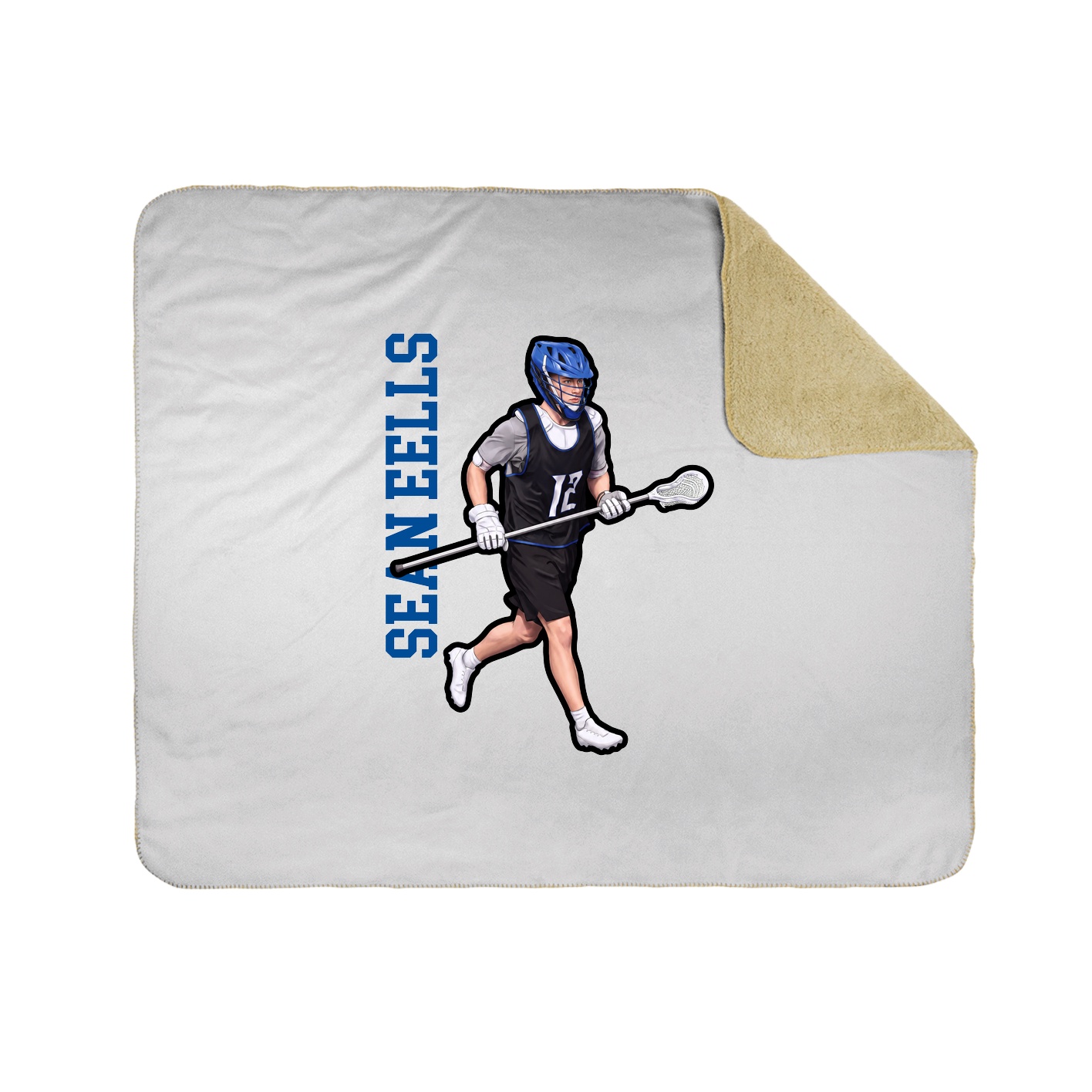 Throw Blanket — Name Vertical in White