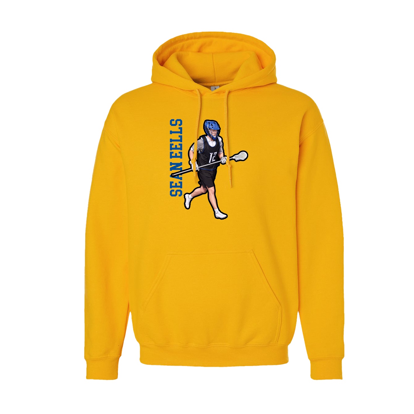 Youth Hoodie — Name Vertical in Gold
