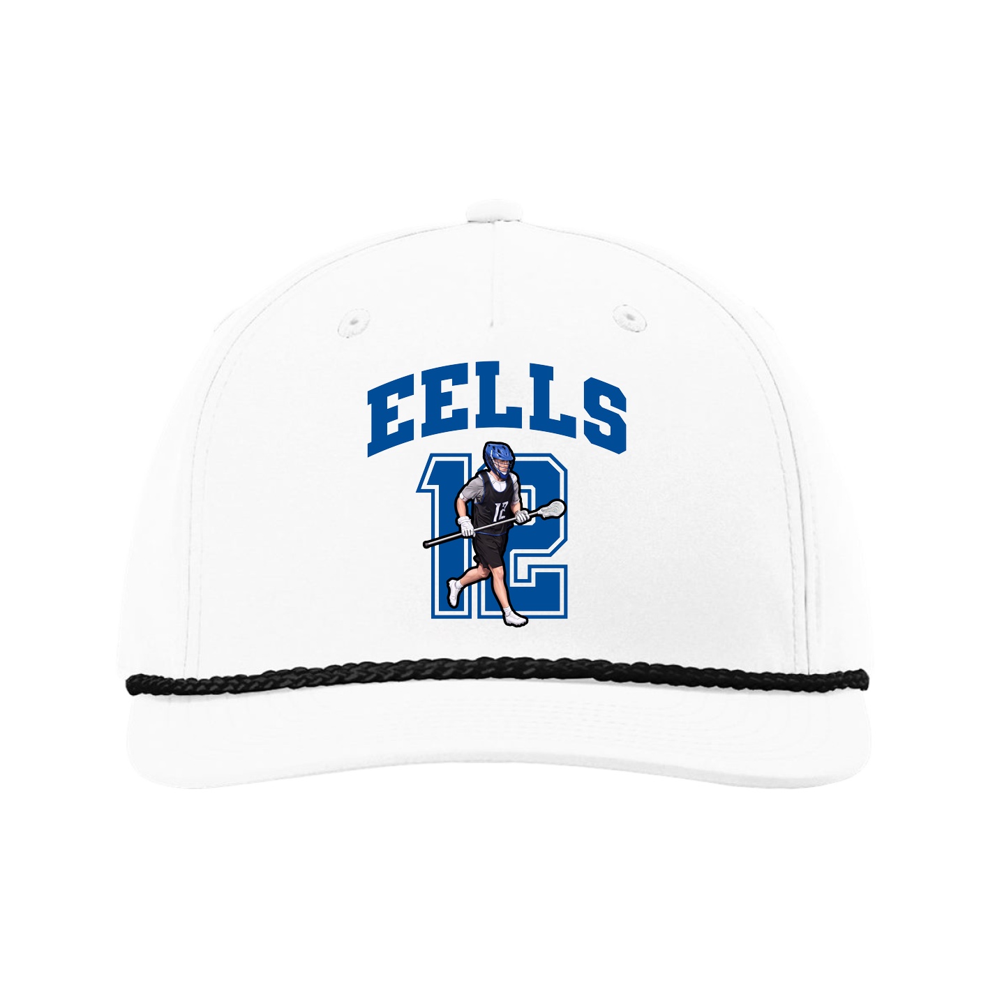 Five-Panel Classic Rope Cap — Number in White
