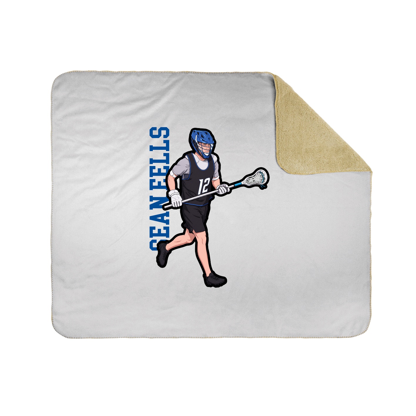 Throw Blanket — Name Vertical in White