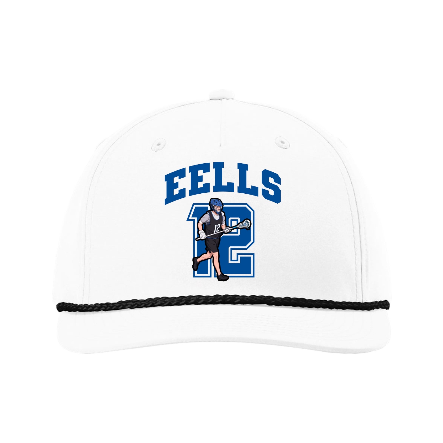 Five-Panel Classic Rope Cap — Number in White