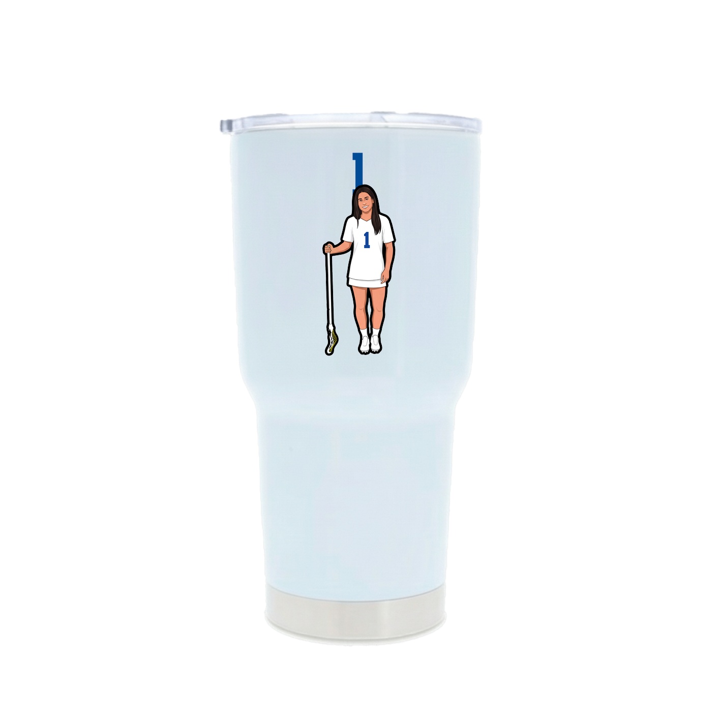 30oz Stainless Steel Tumbler — Number Top in White
