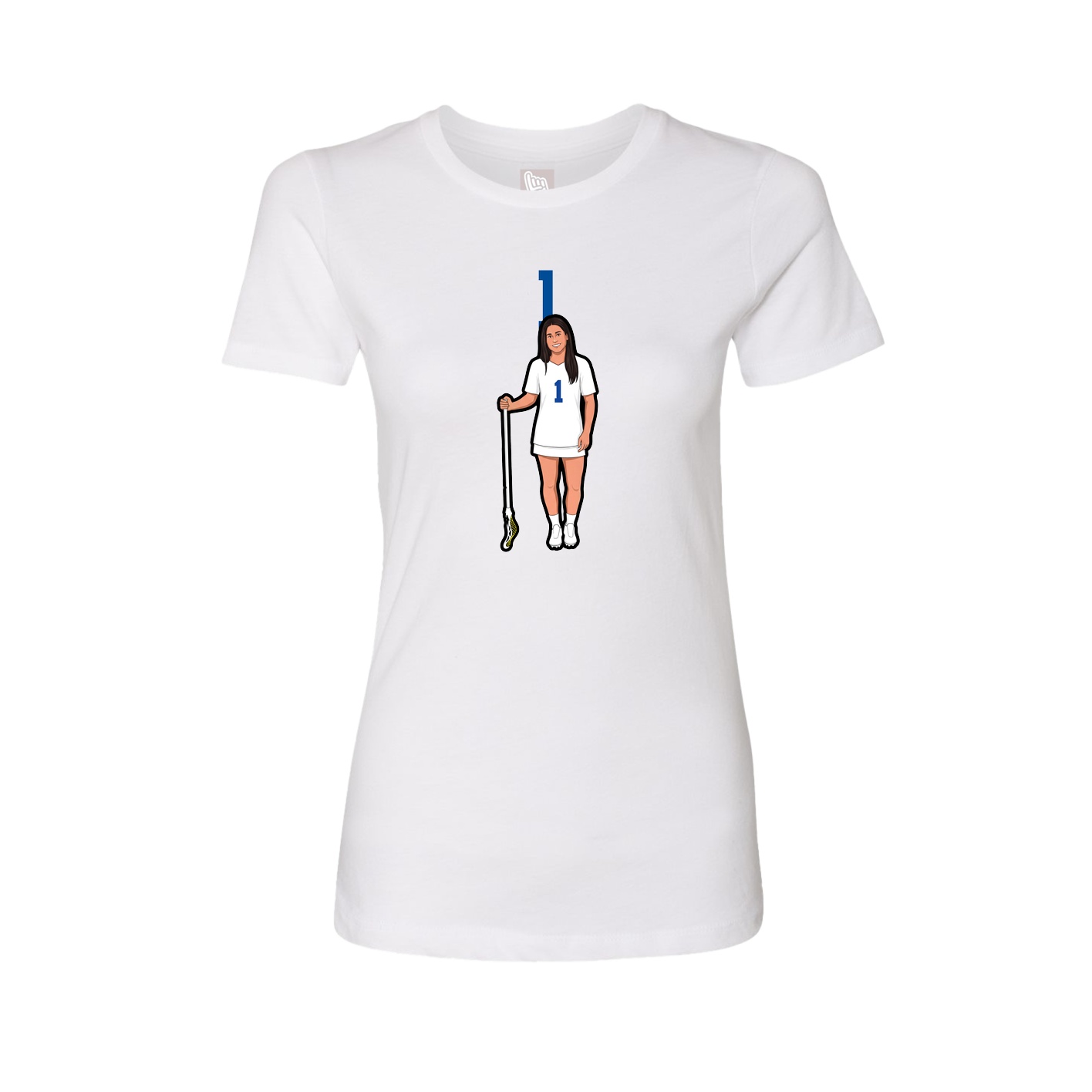 Fitted Women's Tee — Number Top in White