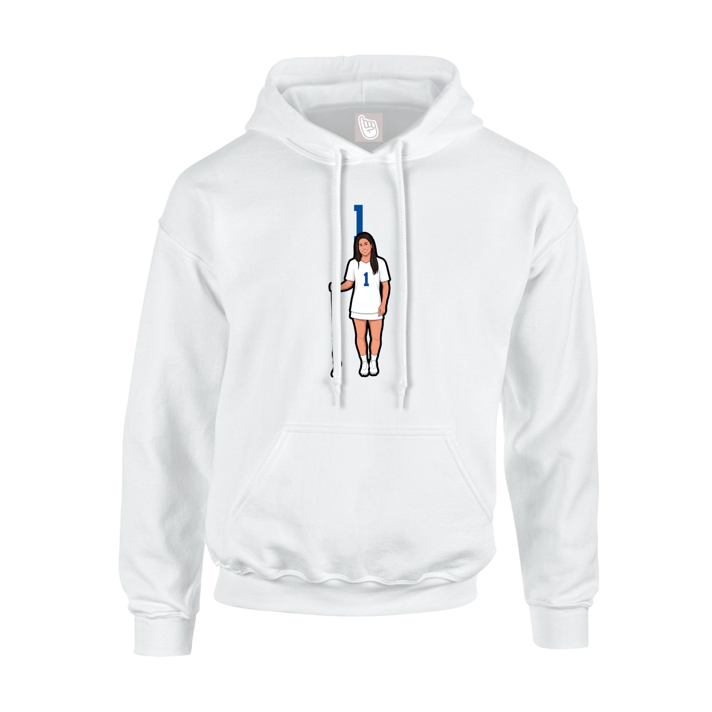 Youth Hoodie — Number Top in White