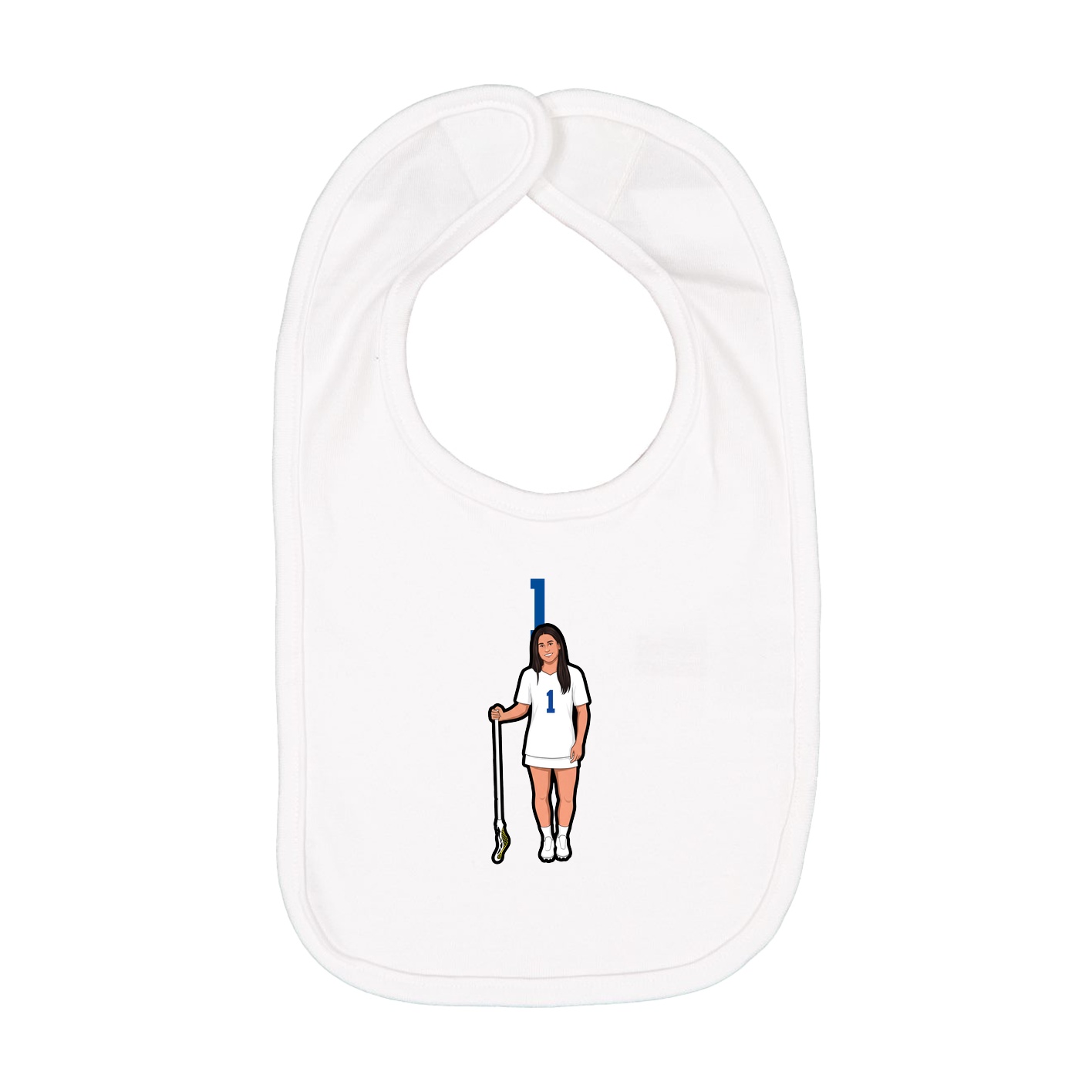 Infant Bib — Number Top in White