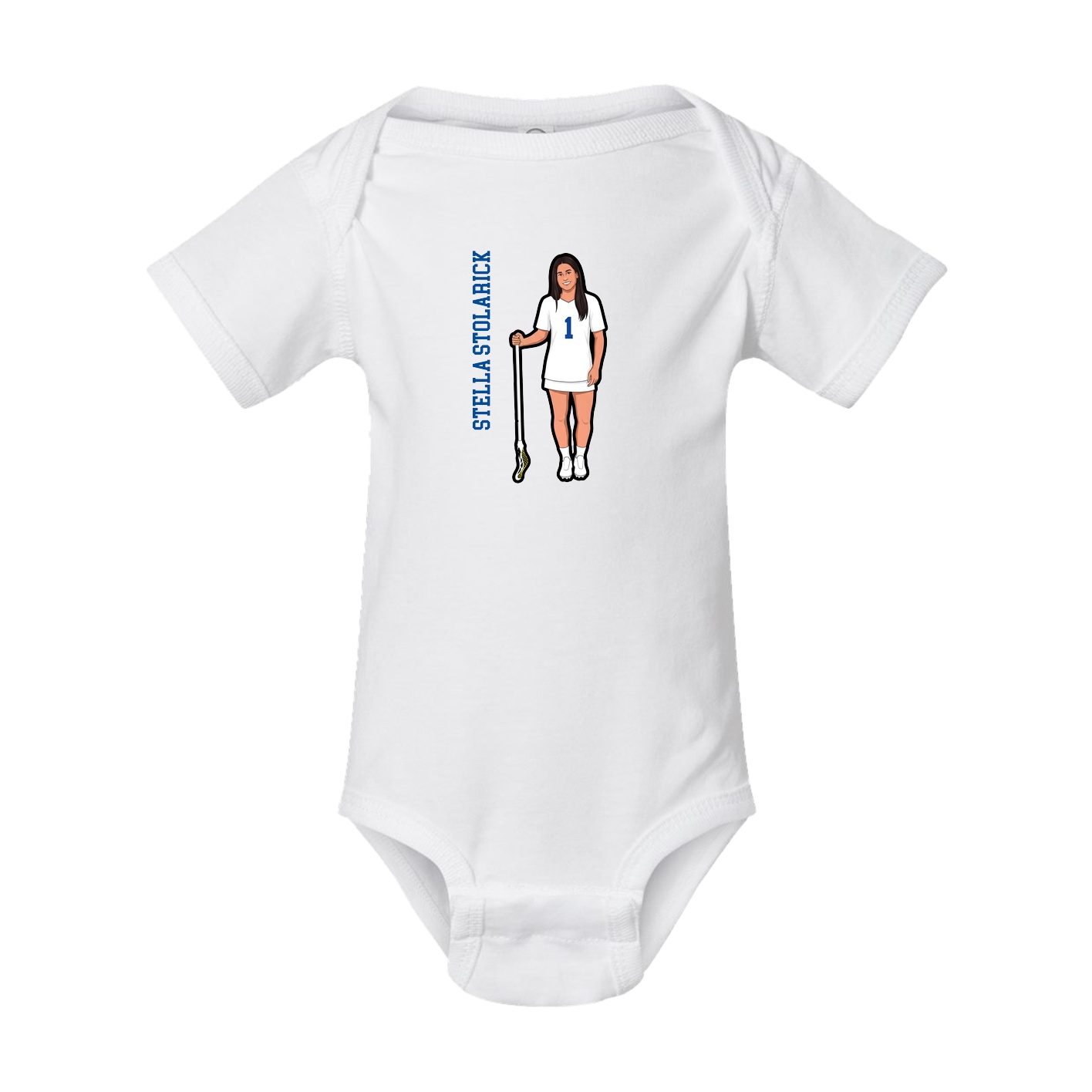 Baby Onesie — Name Vertical in White