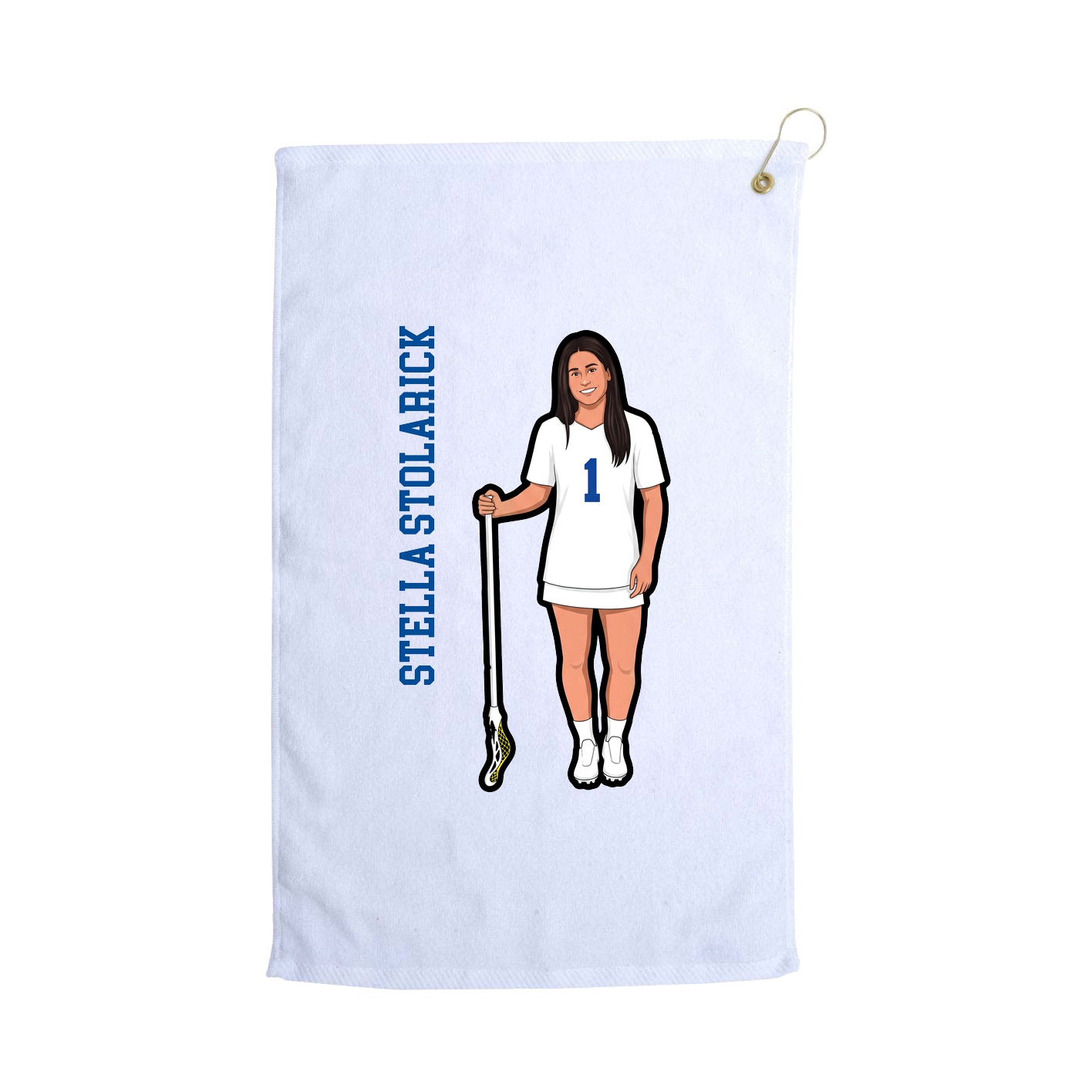 Golf Towel — Name Vertical in White
