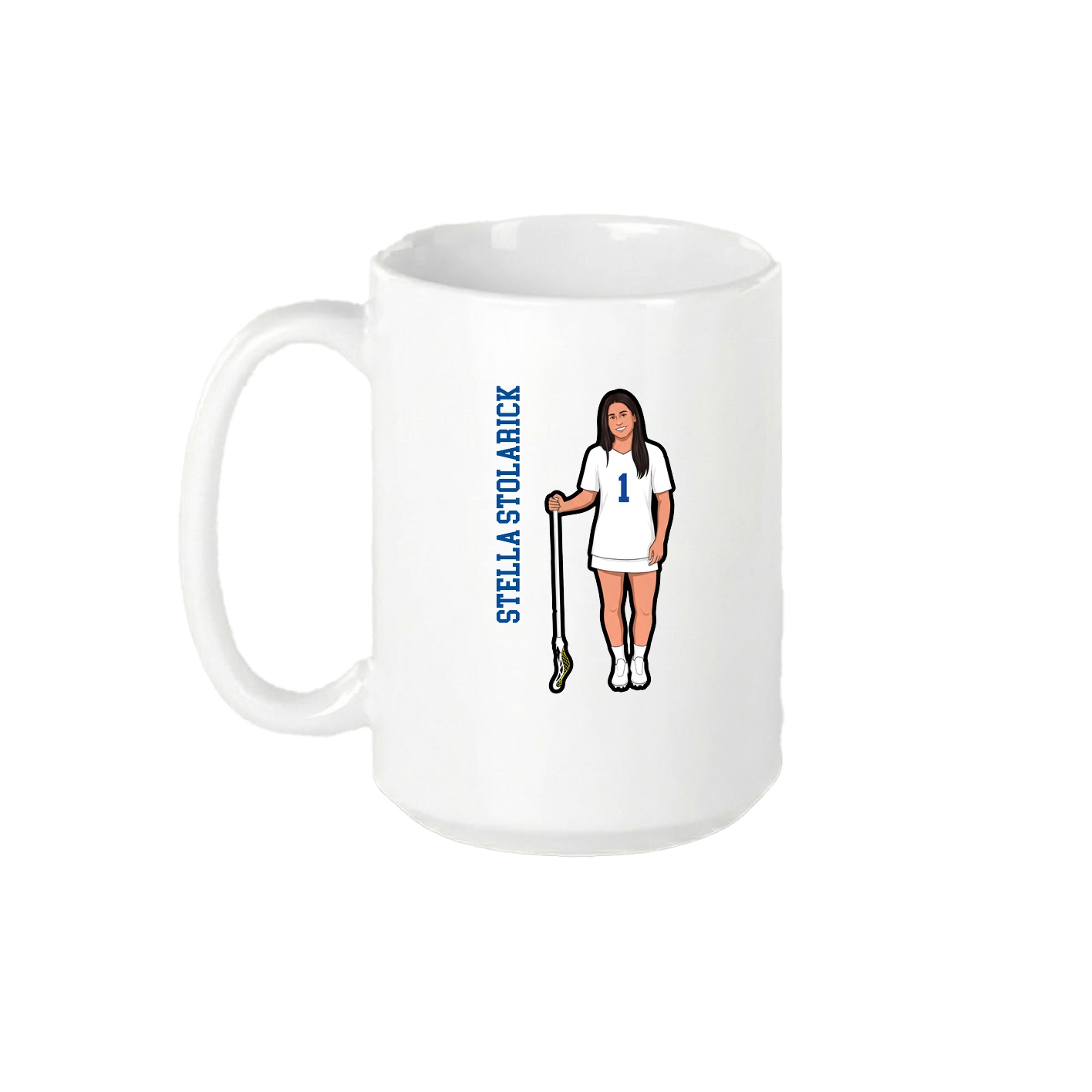 15oz Coffee Mug — Name Vertical in White