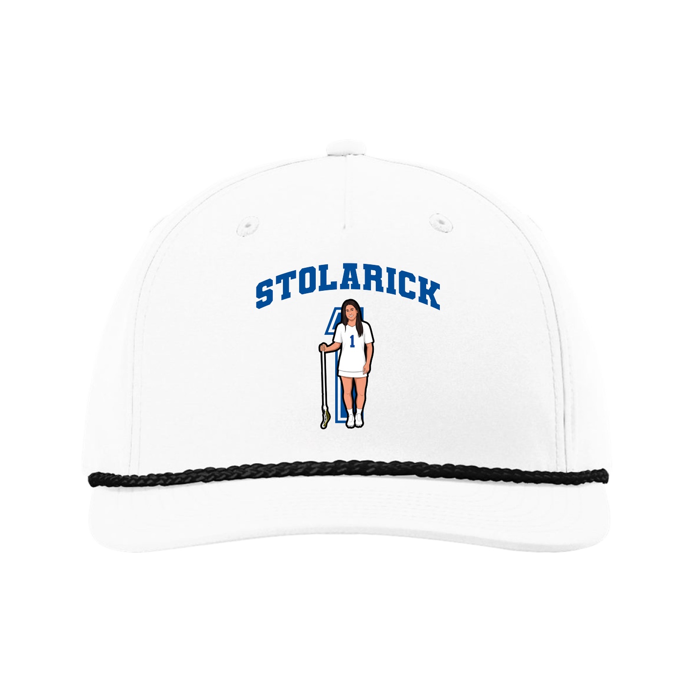 Five-Panel Classic Rope Cap — Number in White