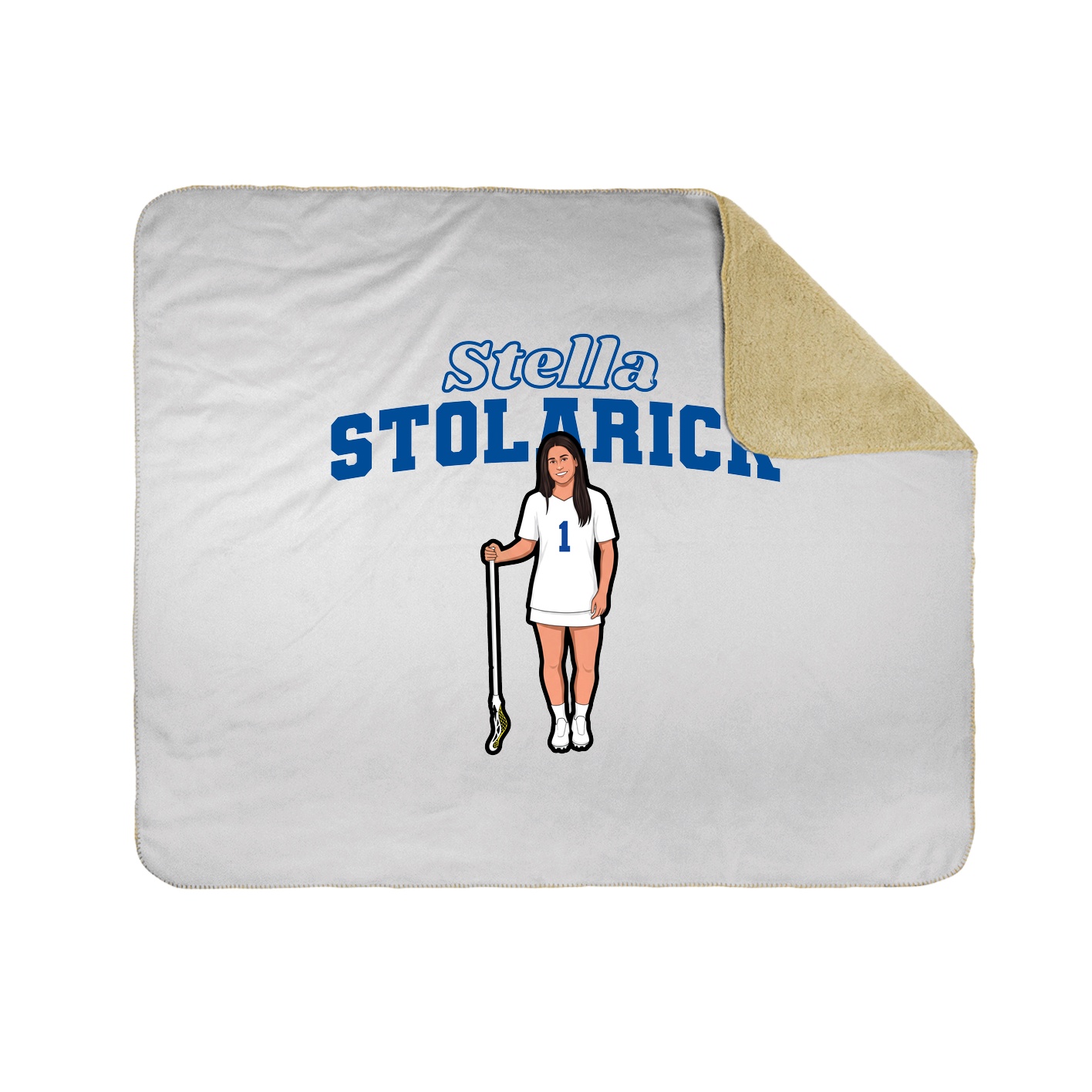 Throw Blanket — Name Arch in White