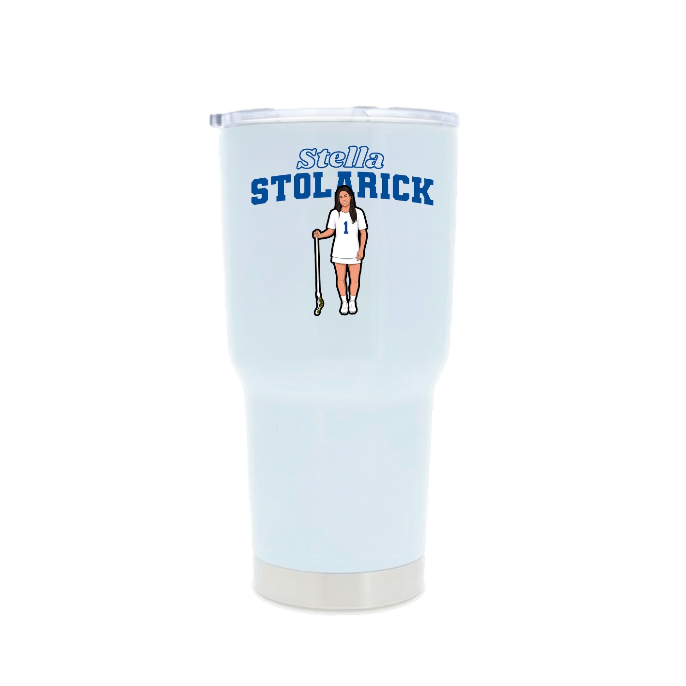 30oz Stainless Steel Tumbler — Name Arch in White