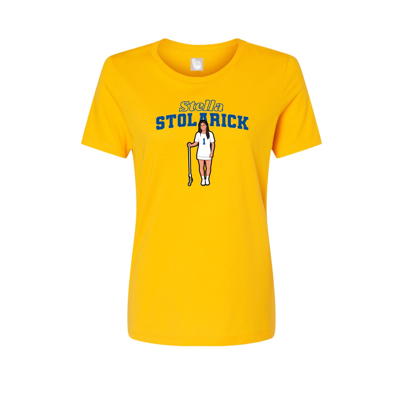 Fitted Women's Tee — Name Arch in Gold
