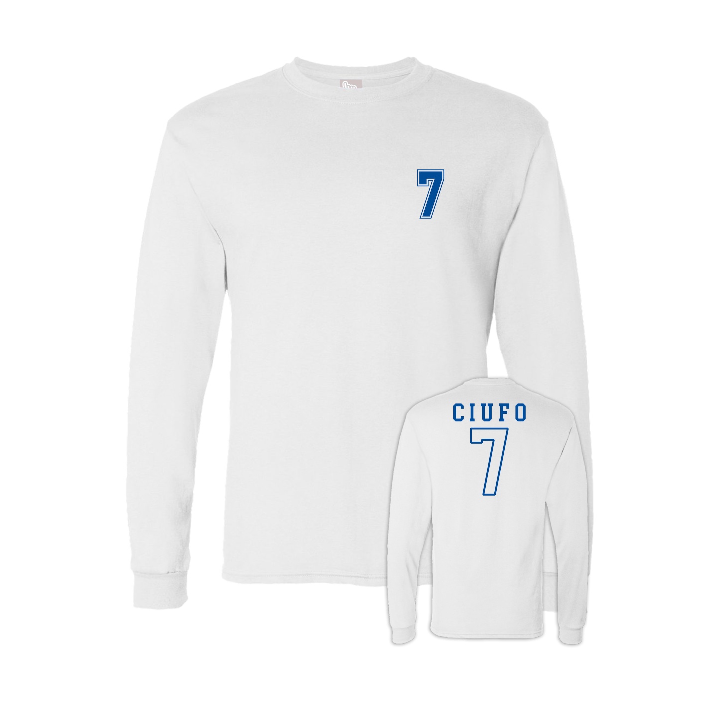 Long Sleeve Tee — Chest Back in White