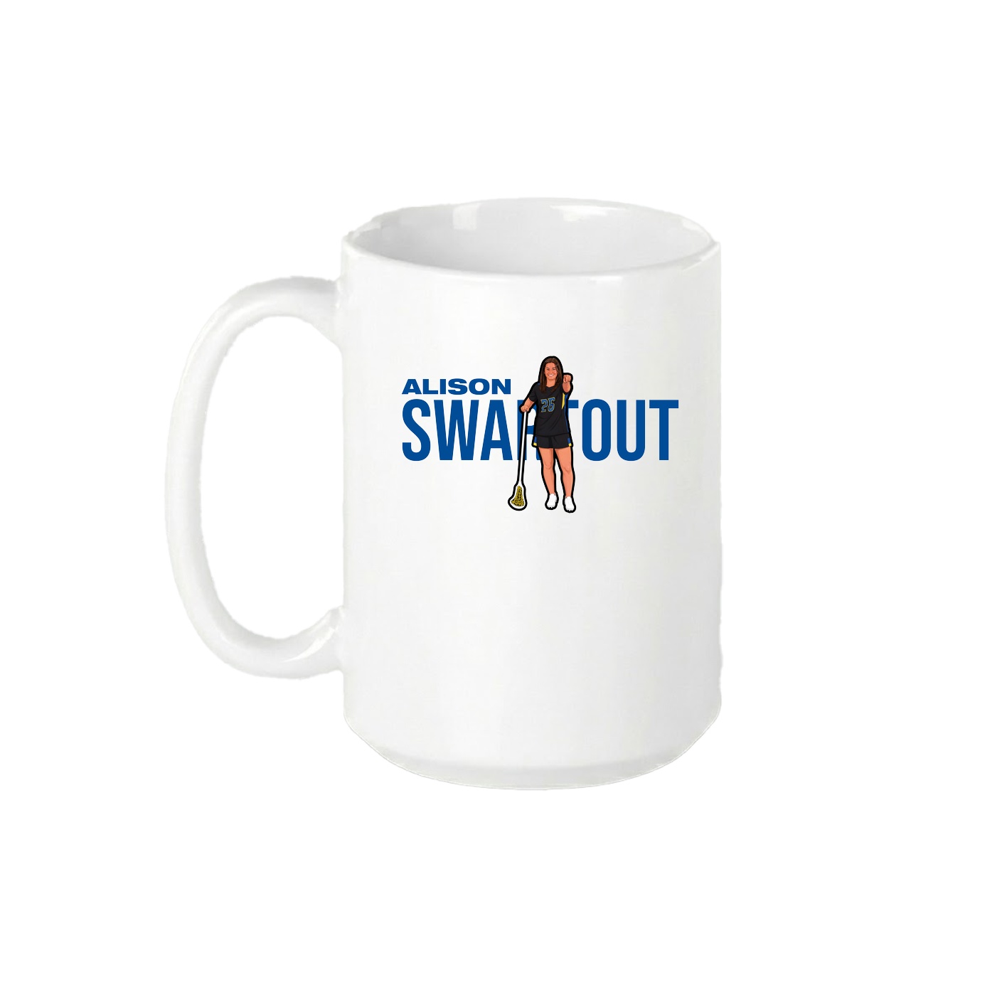 15oz Coffee Mug — Player Name in White