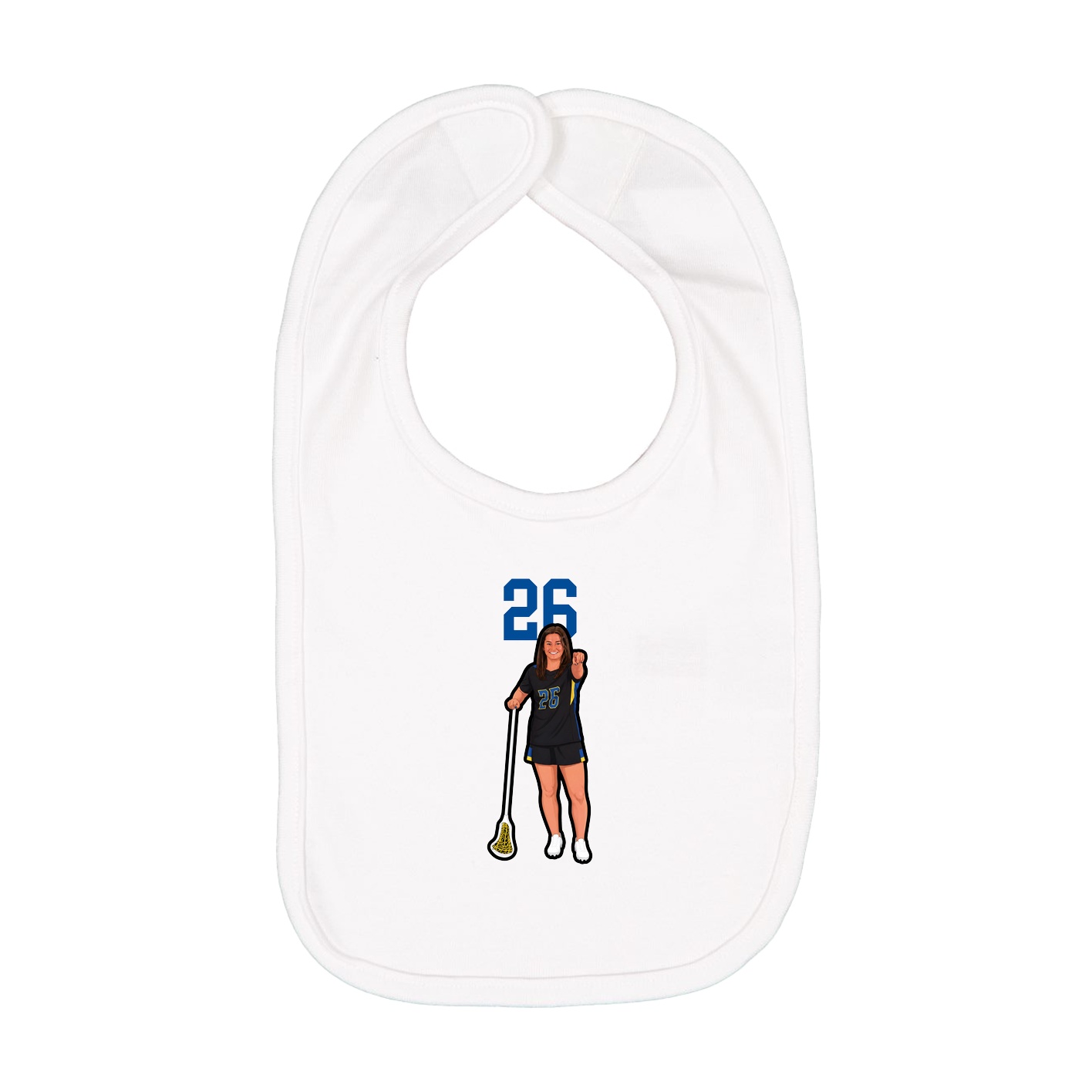 Infant Bib — Number Top in White