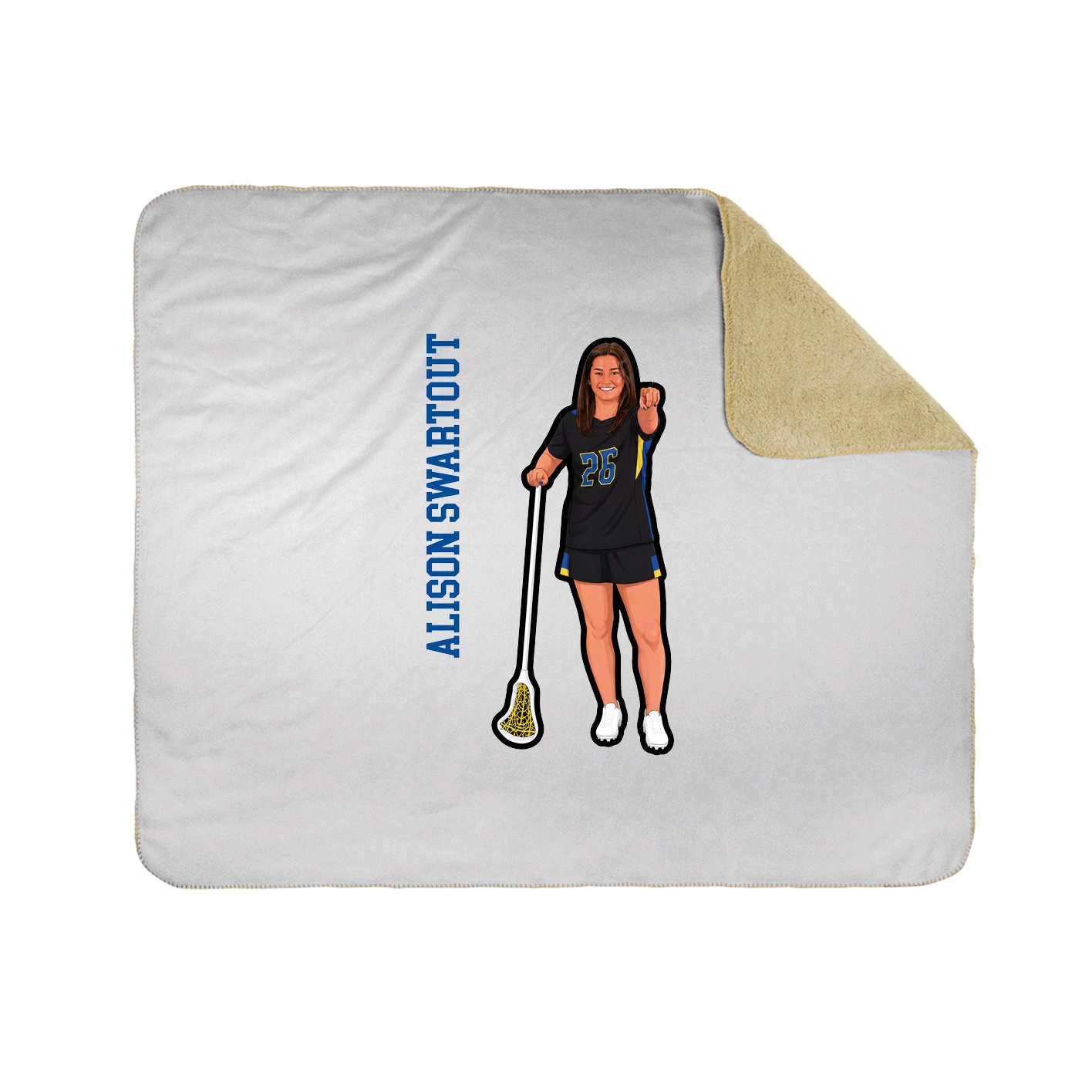 Throw Blanket — Name Vertical in White