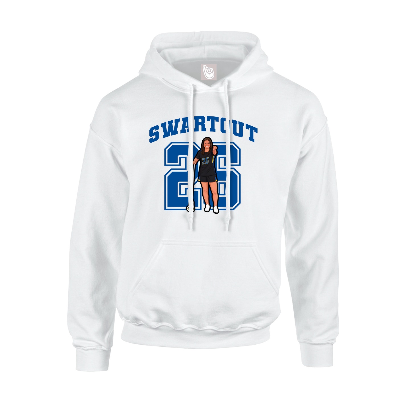 Hoodie — Number in White