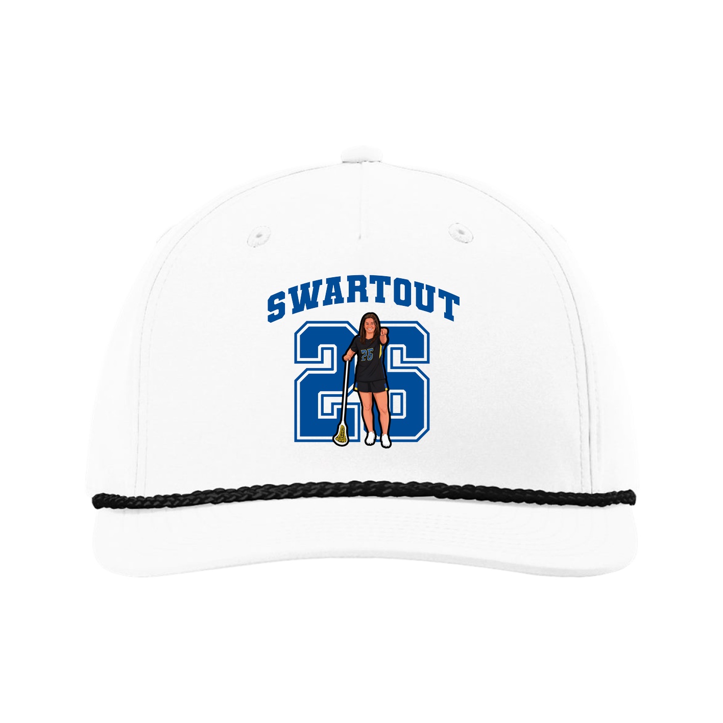 Five-Panel Classic Rope Cap — Number in White