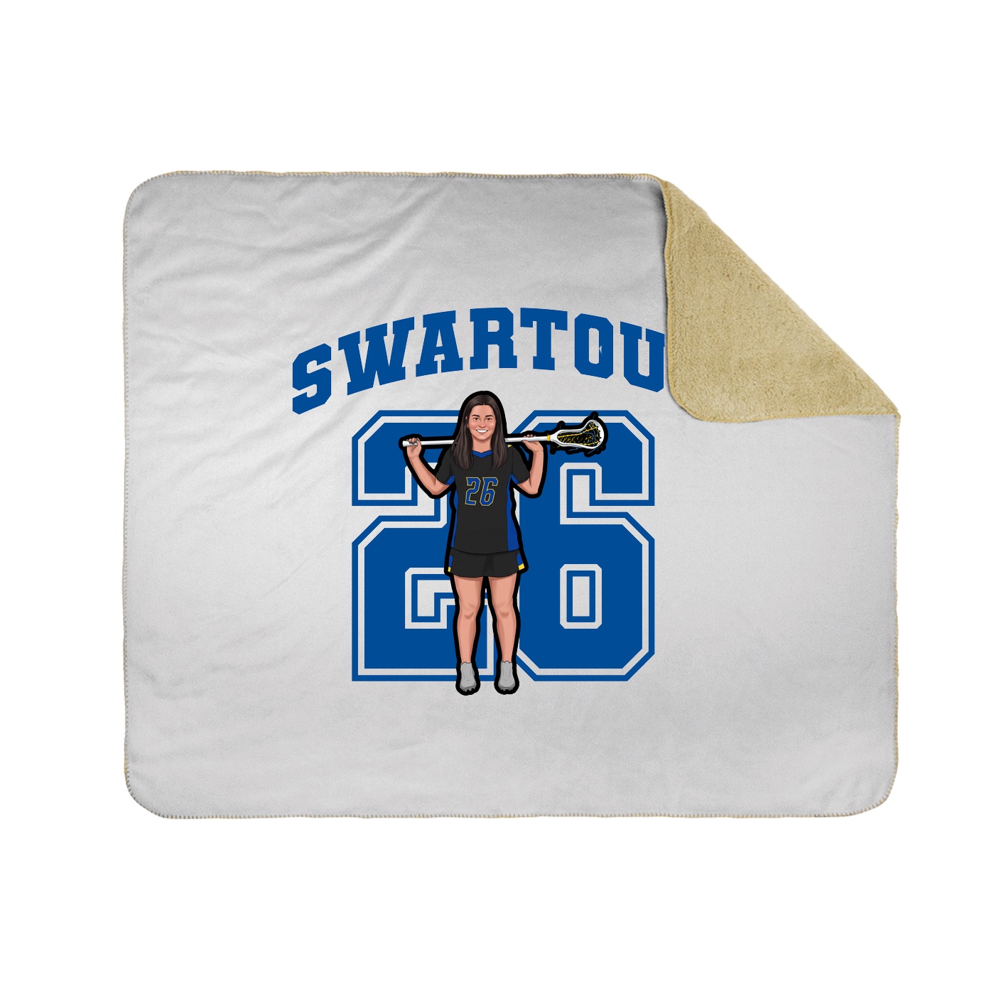 Throw Blanket — Number in White